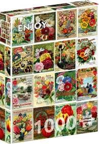 Puzzle Vintage balíčky květinových semen 1000 dílků 1