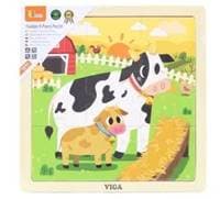 Viga Drevené puzzle kravička 9ks 1