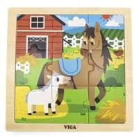 Viga Drevené puzzle kôň 9ks 1