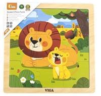 Viga Drevené puzzle lev 9ks