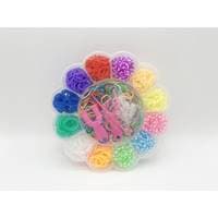 Sada gumiček 900 ks na výrobu náramků Loom band - květina 1