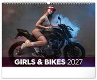 Nástenný kalendár Girls & Bikes 2027, 48 x 33 cm - autor neuvedený
