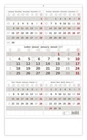 Pětiměsíční kalendář šedý 2027 - nástěnný kalendář - autor neuvedený