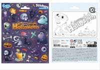 Veľká sada Halloweenskych samolepiek - autor neuvedený
