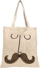 Mad Hatter Mustache Face Tote Bag - autor neuvedený 1