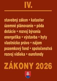 Zákony IV/2026 – stavebné zákony a predpisy - autor neuvedený
