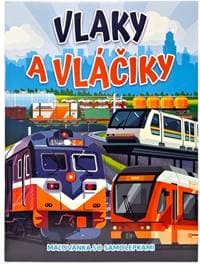 Vlaky a vláčiky maľovanka so samolepkami Foni Book - FONI-BOOK 1