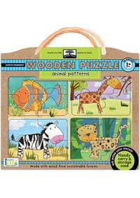 Green Start Animal Pattern Wooden Puzzle - autor neuvedený