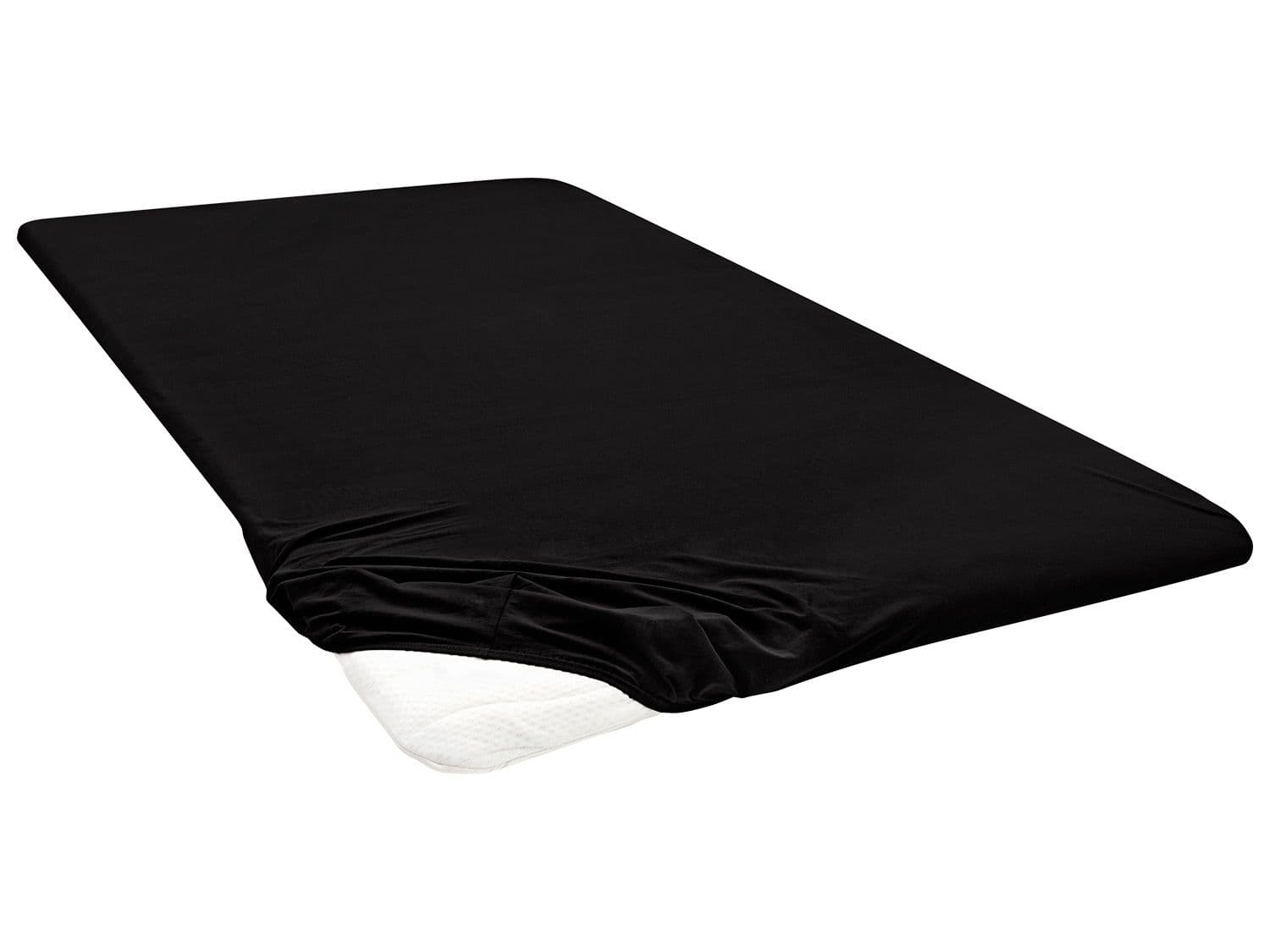 Biberna Napínacia plachta na vrchný matrac (čierna, 90 – 100 x 200 cm)