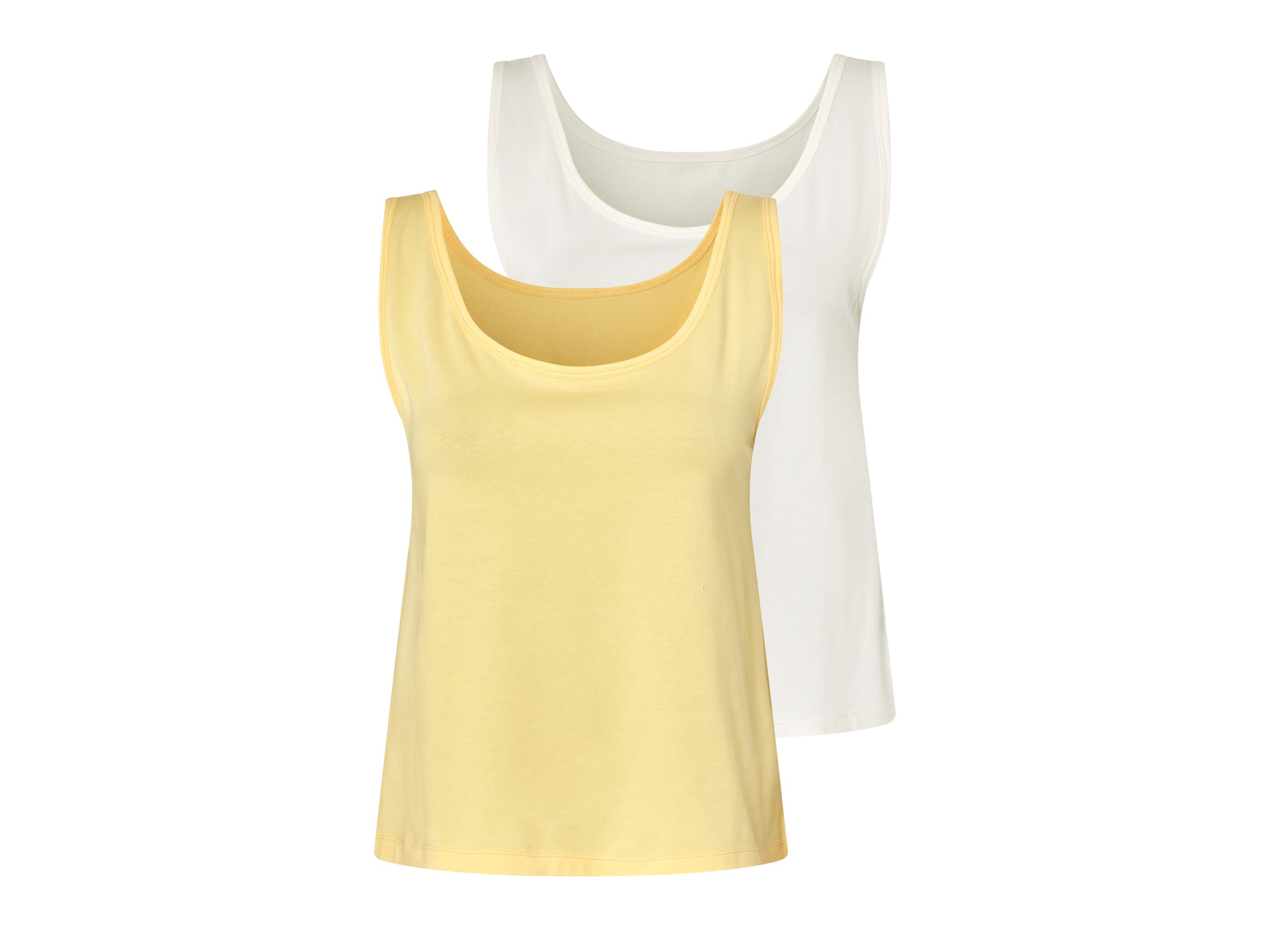 esmara® Dámsky top, 2 kusy (biela/žltá, L (44/46))
