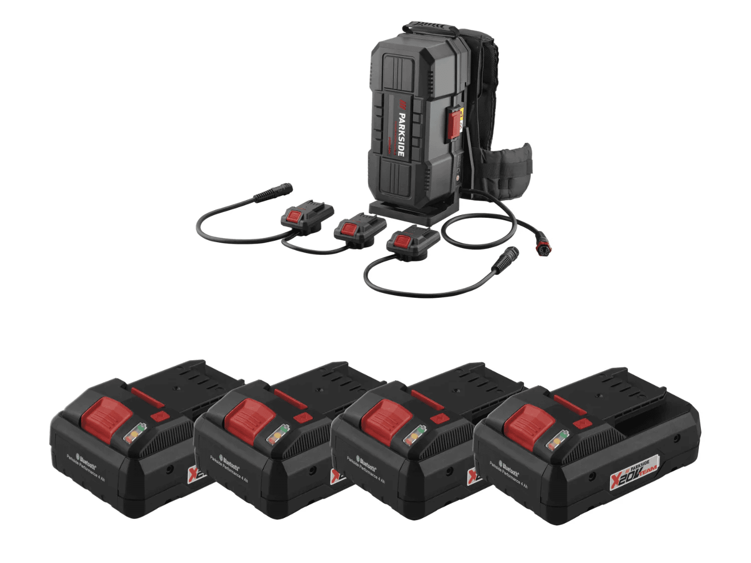 PARKSIDE PERFORMANCE® Nabíjací ruksak na akumulátory 20 V/40 V + Smart akumulátor 20 V/4 Ah PAPS 204 B1, 4 kusy 1