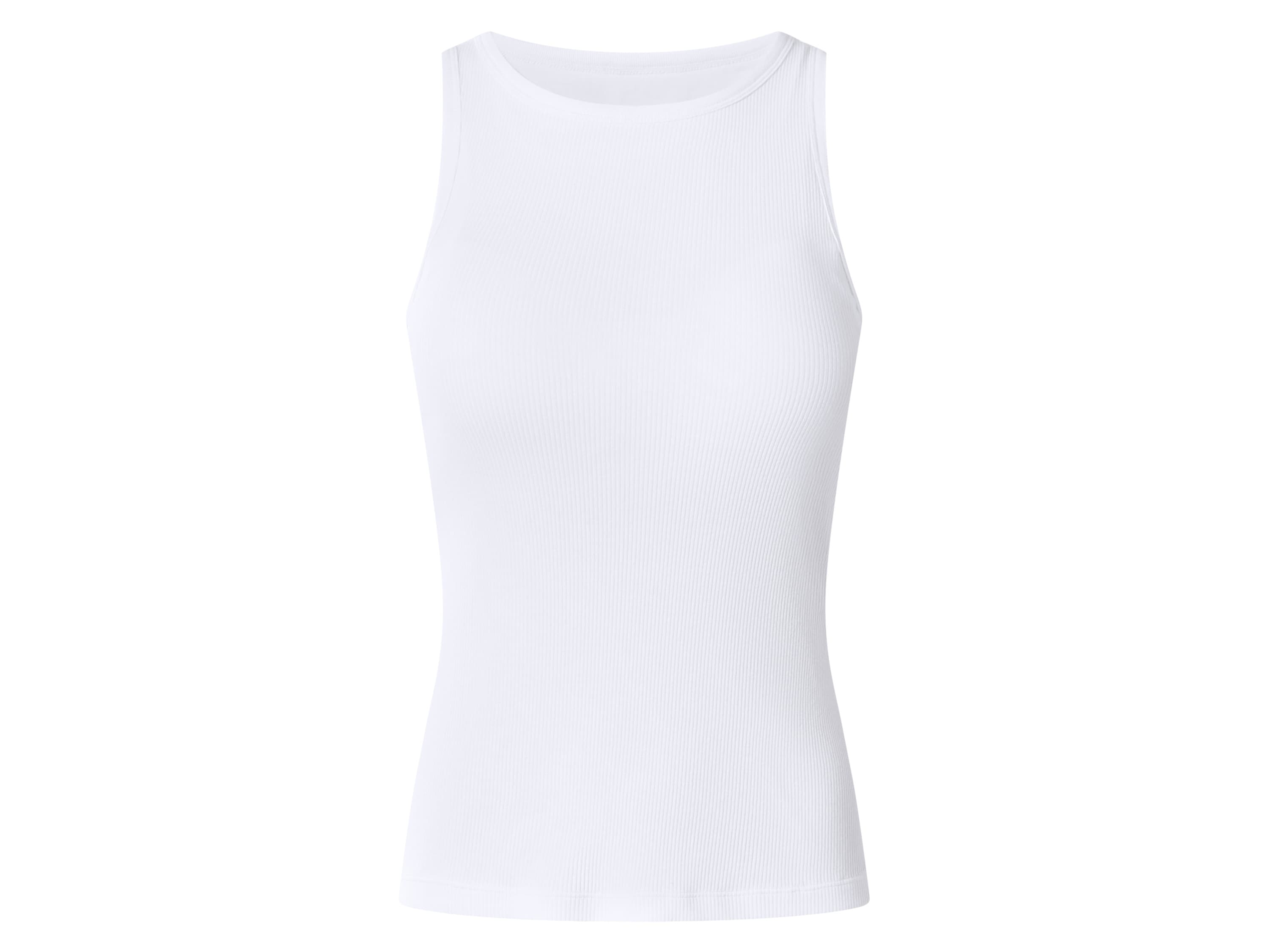 esmara® Dámsky rebrovaný top s integrovanou podprsenkou (biela, L (44/46)) 1