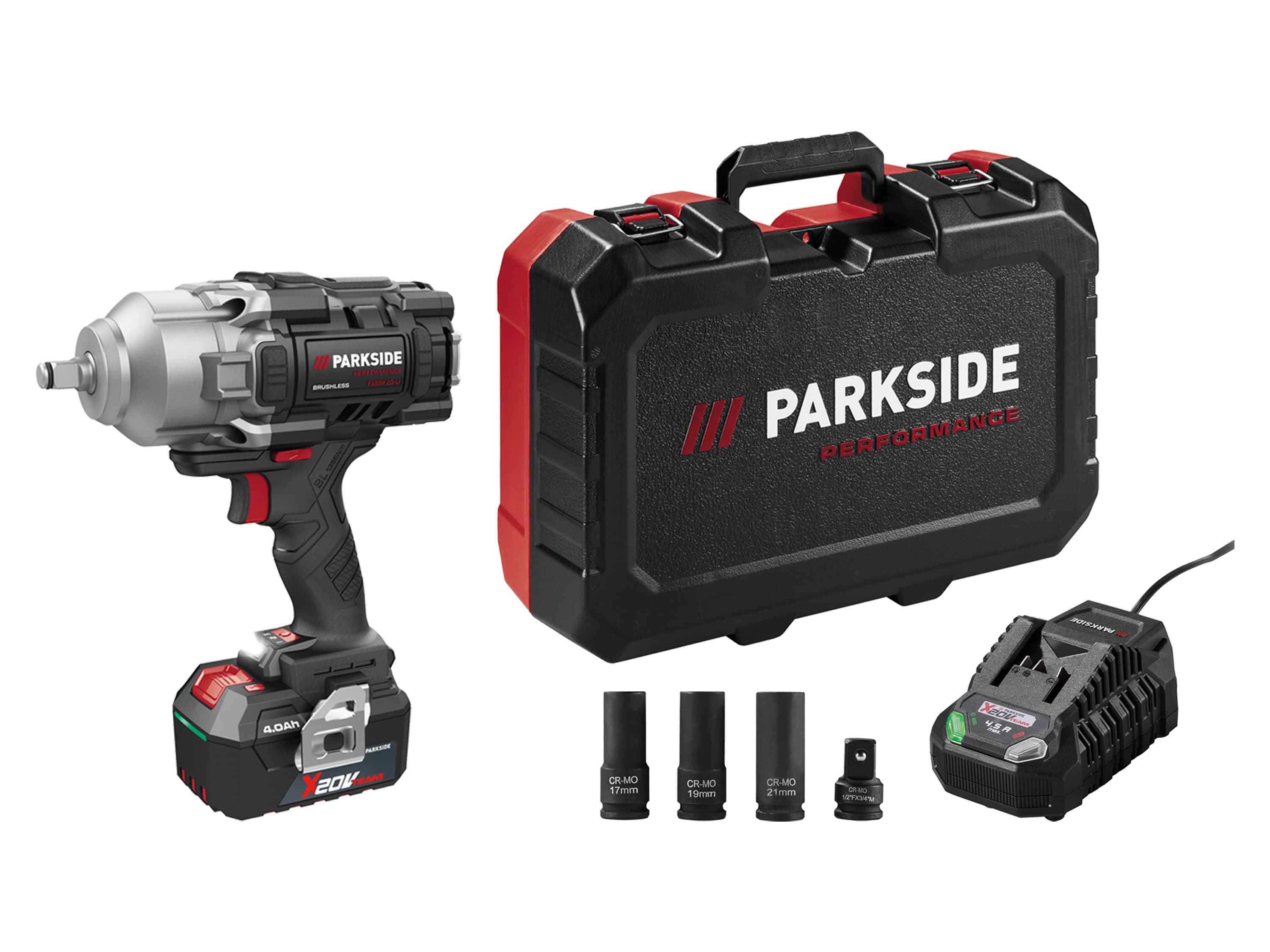 PARKSIDE PERFORMANCE® Aku rázový uťahovák s príslušenstvom PASSP 20-Li C4 1