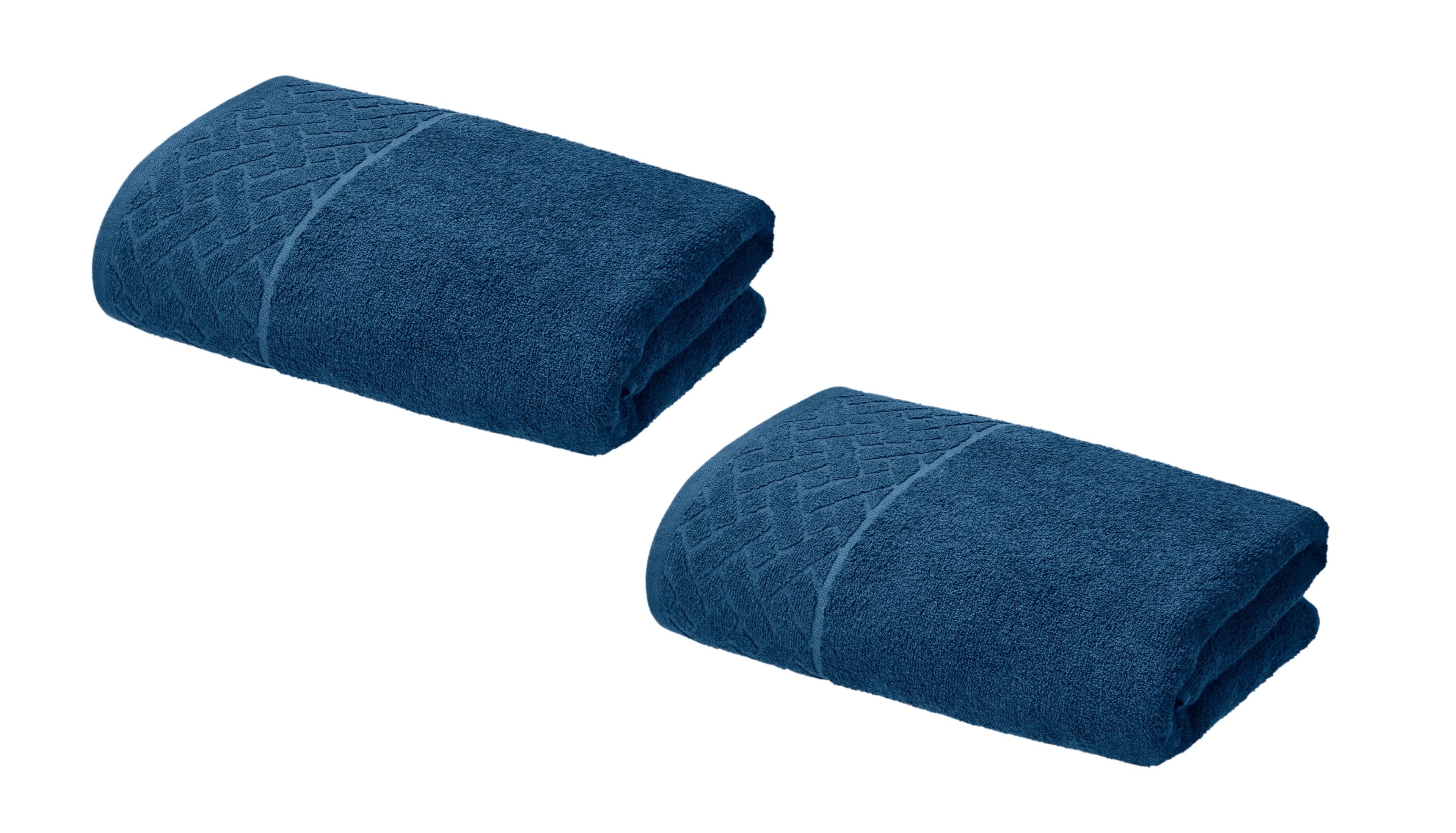 LIVARNO® Froté osuška, 450 g/m², 70 x 140 cm, tyrkysová, 2 kusy