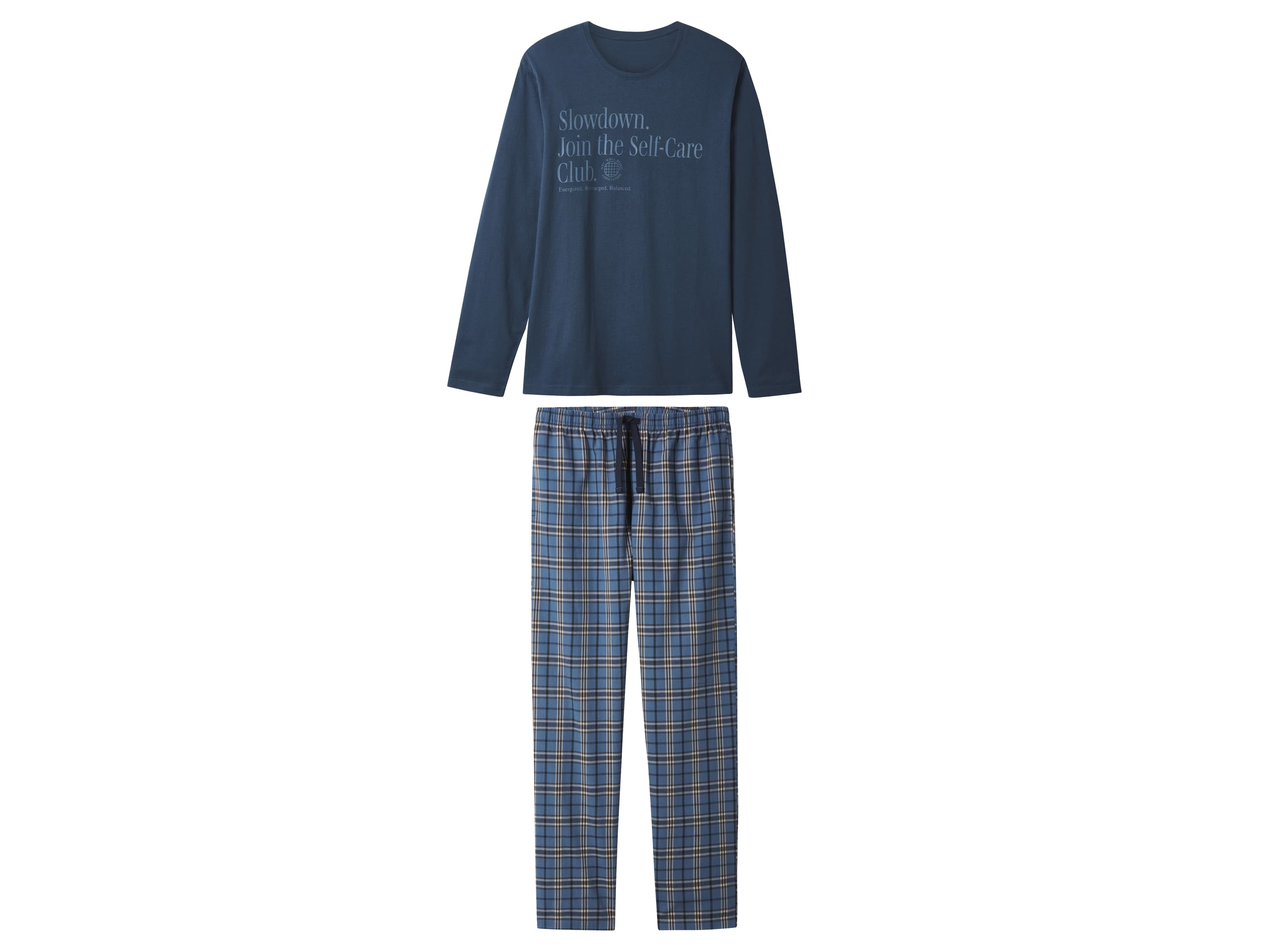 esmara Men Pánske pyžamo (károvaná/navy modrá, M (48/50)) 1