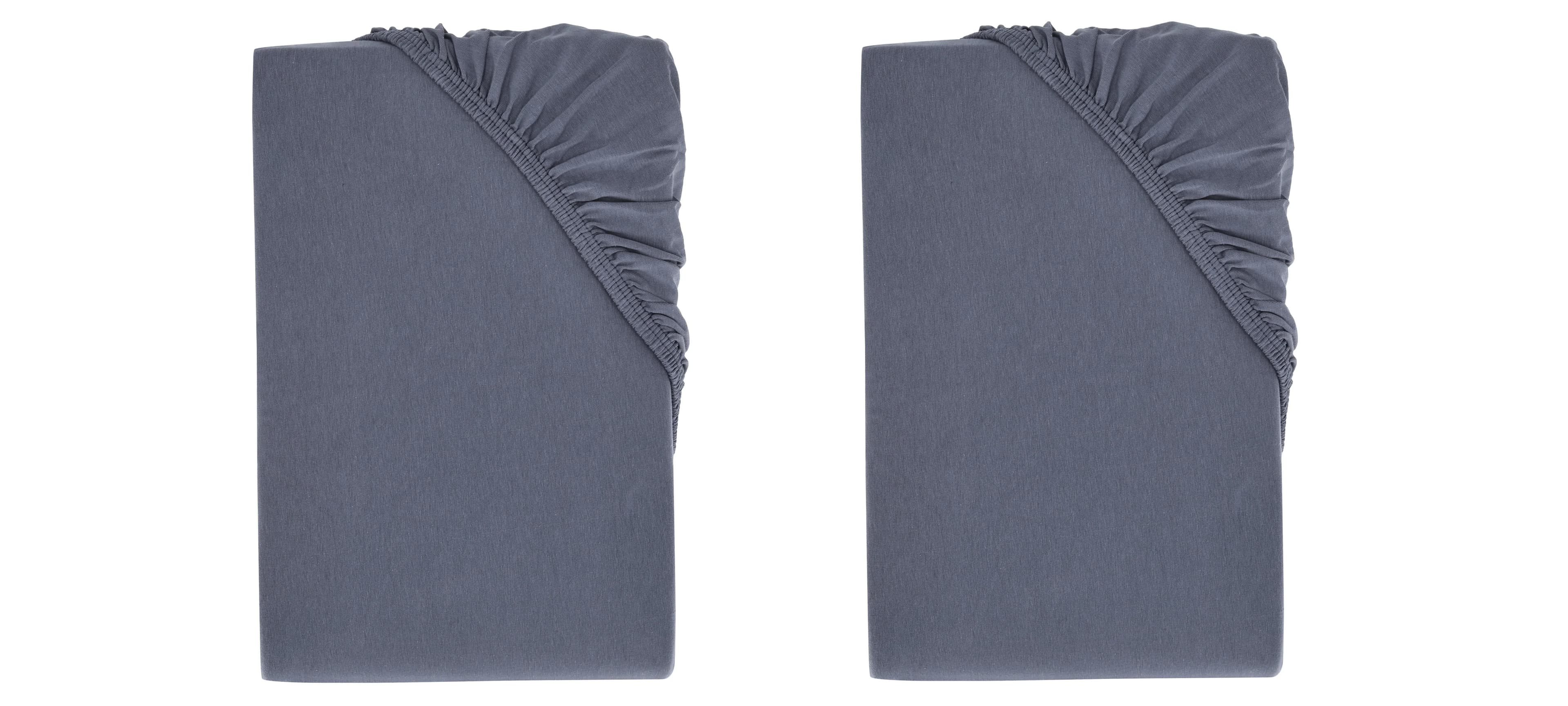 LIVARNO home Bi-elastická napínacia plachta na boxspringovú posteľ, 90 – 100 x 200 cm, modrá, 2 kusy