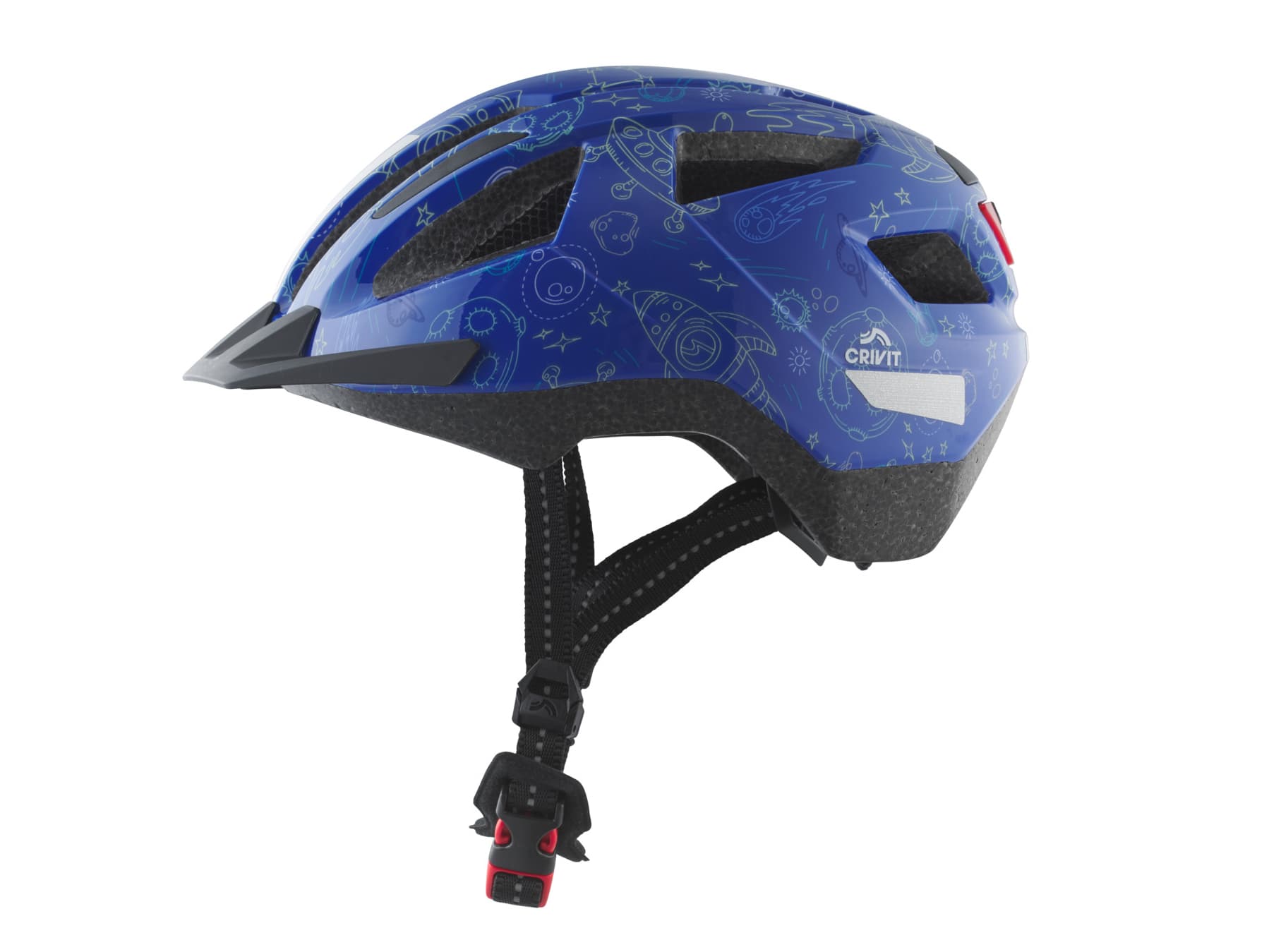 CRIVIT Detská cyklistická prilba so zadným svetlom (rakety/modrá) 1