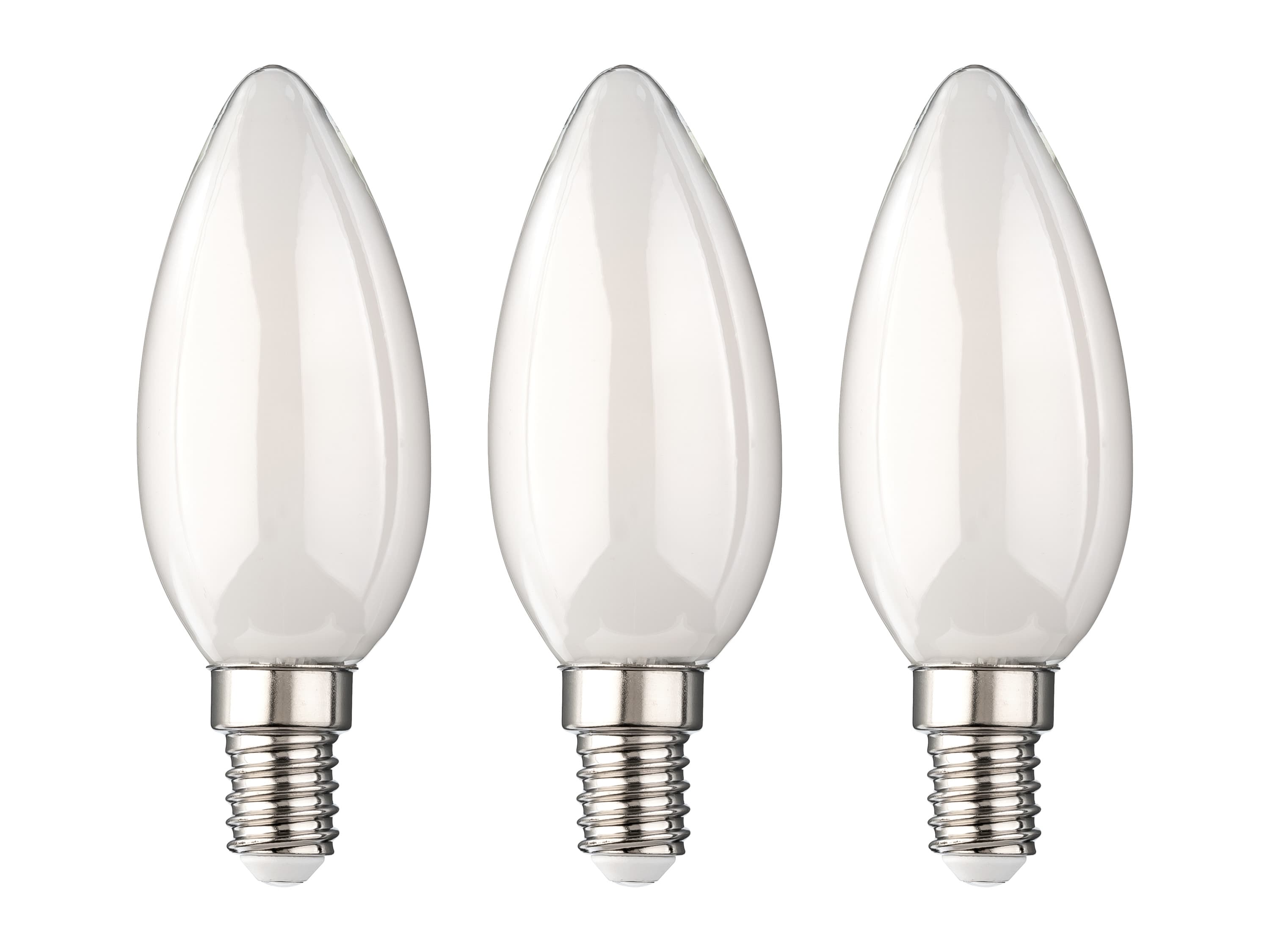 LIVARNO® Filamentové LED žiarovky, 3 kusy (E14 sviečka, mliečna)