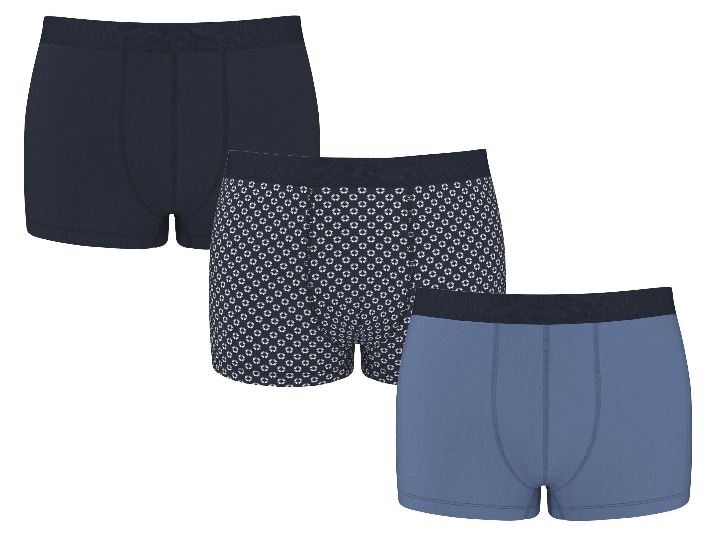 ESMARA MEN Pánske boxerky, 3 kusy (navy modrá/modrá, XXL)