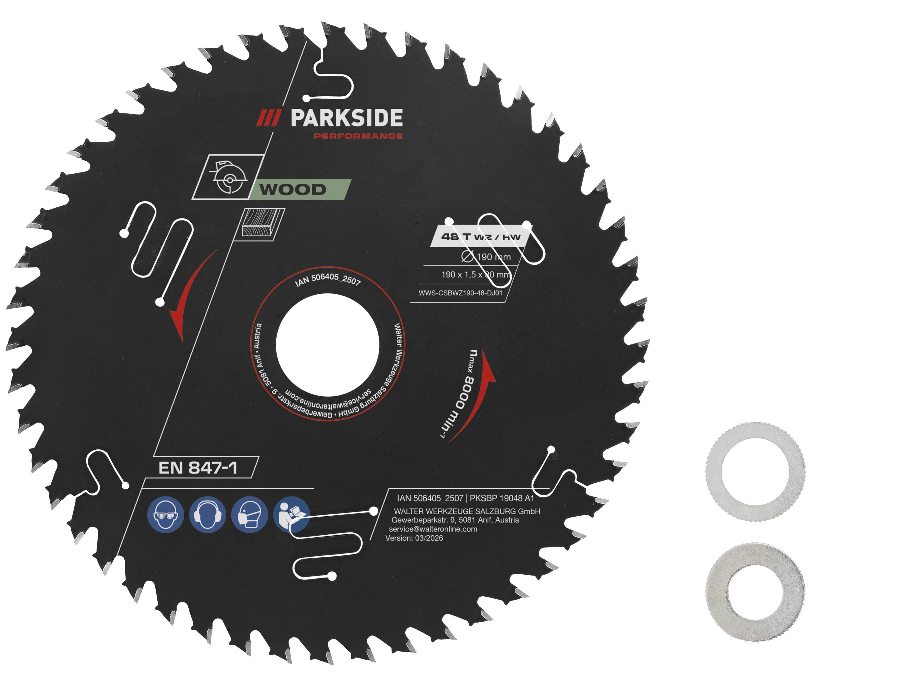 PARKSIDE PERFORMANCE® Pílový kotúč, 190 mm (48 zubov)
