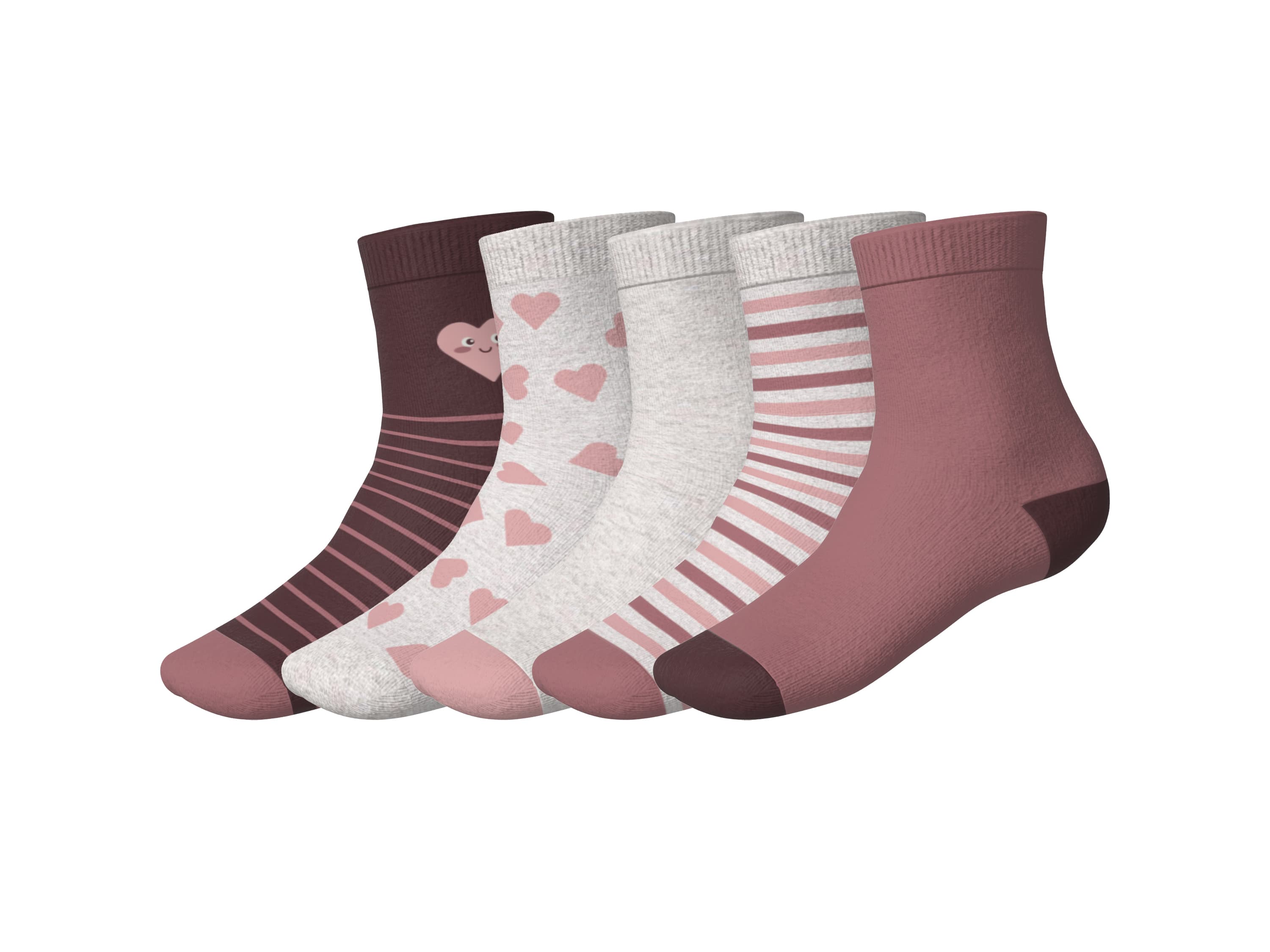 lupilu® Detské ponožky, 5 párov (biela/ružová, 19-22) 1