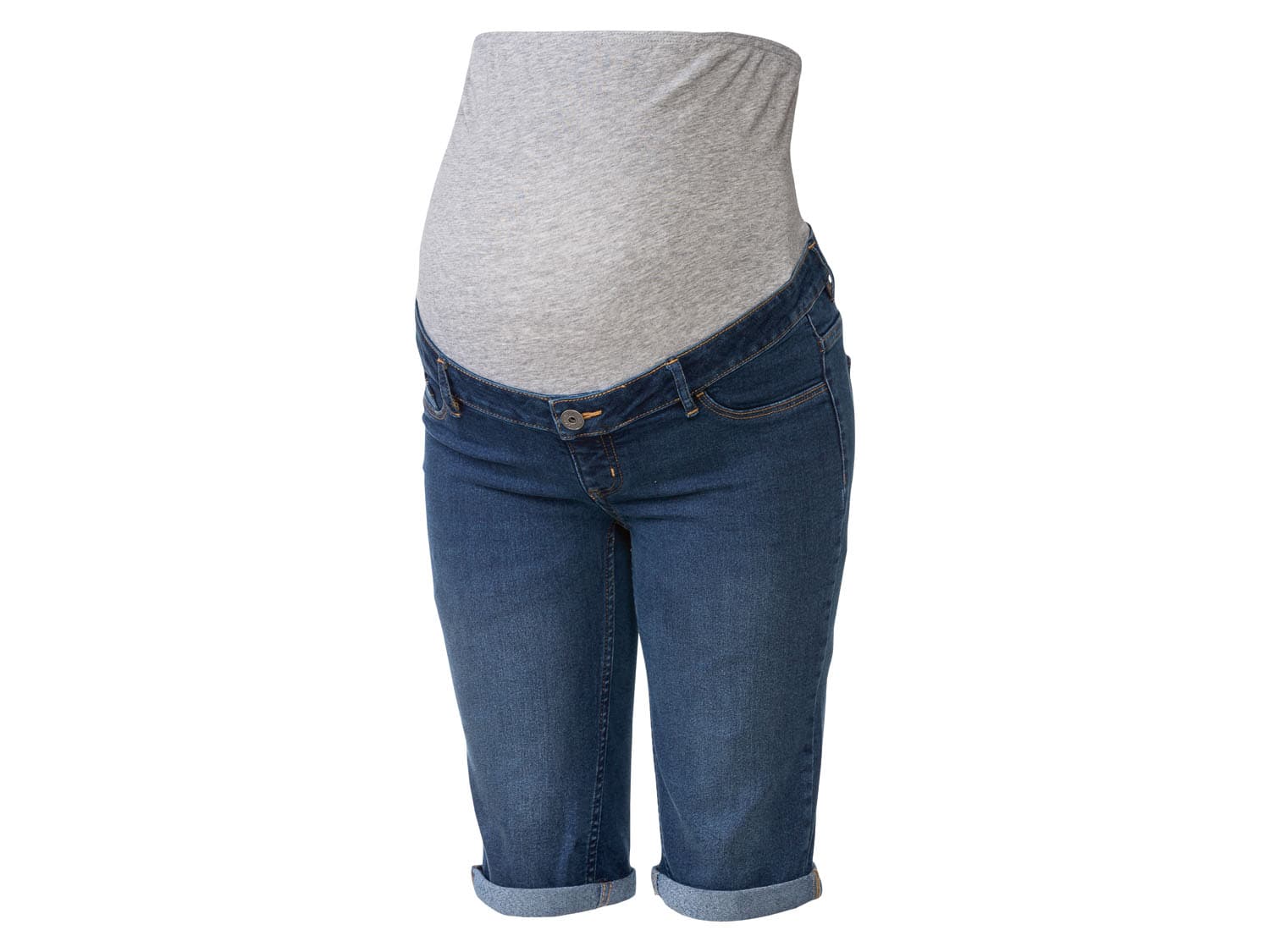 esmara® Dámske tehotenské rifľové šortky (38, tmavomodrá) 1