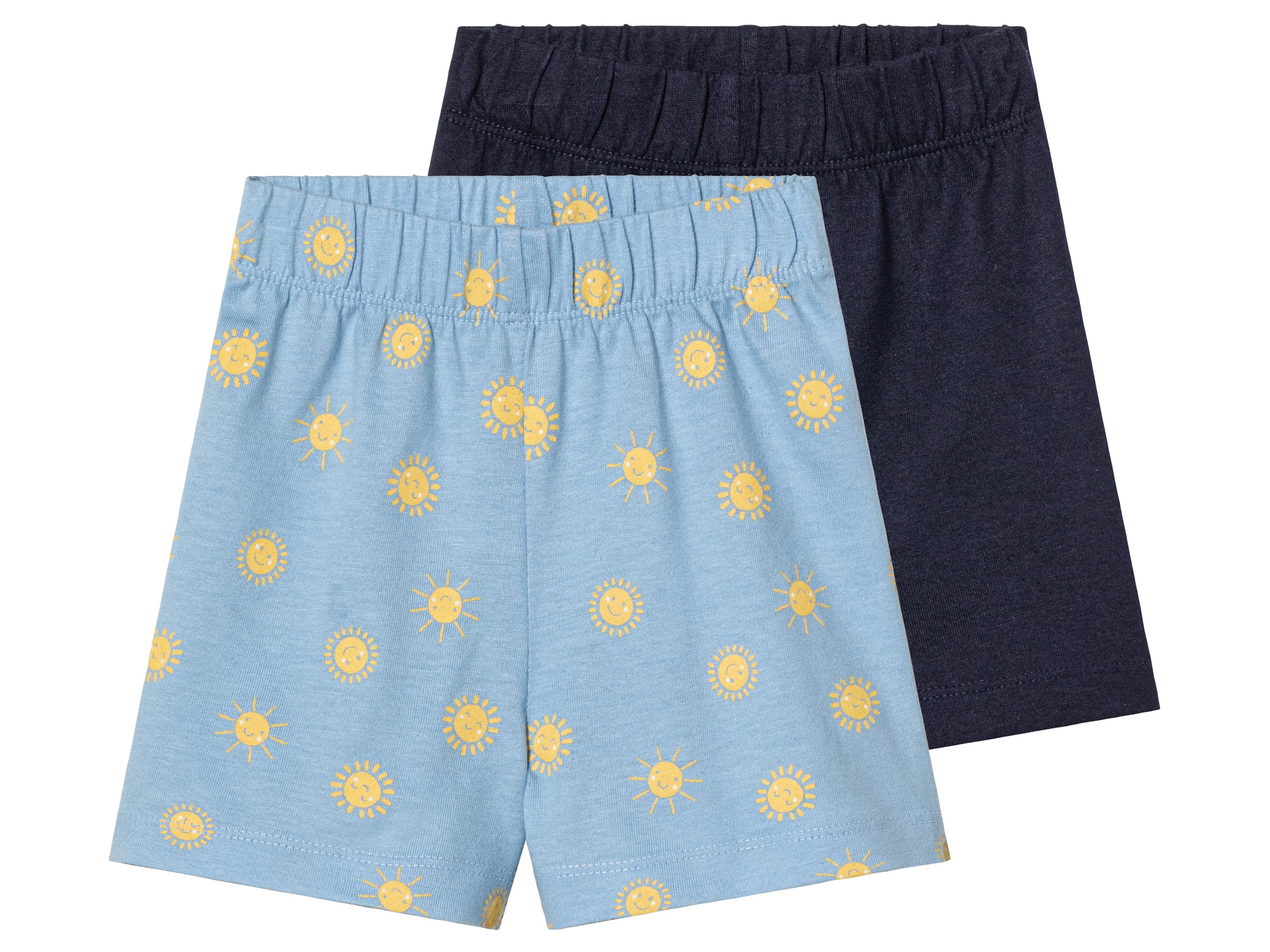 lupilu® Chlapčenské šortky pre bábätká, 2 kusy (62/68, modrá/navy modrá)