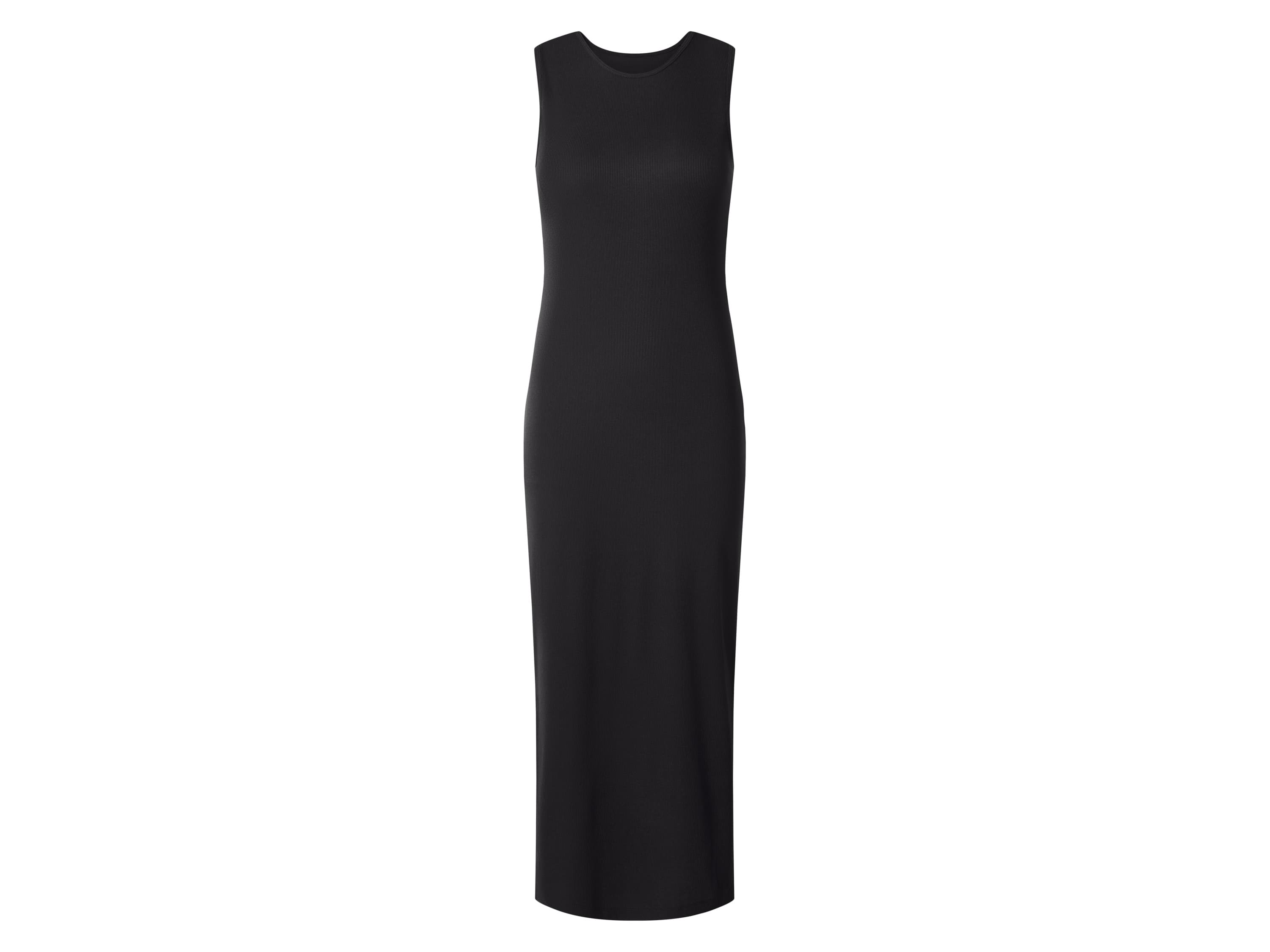 ESMARA® Dámske rebrované midi šaty (čierna, L (44/46)) 1