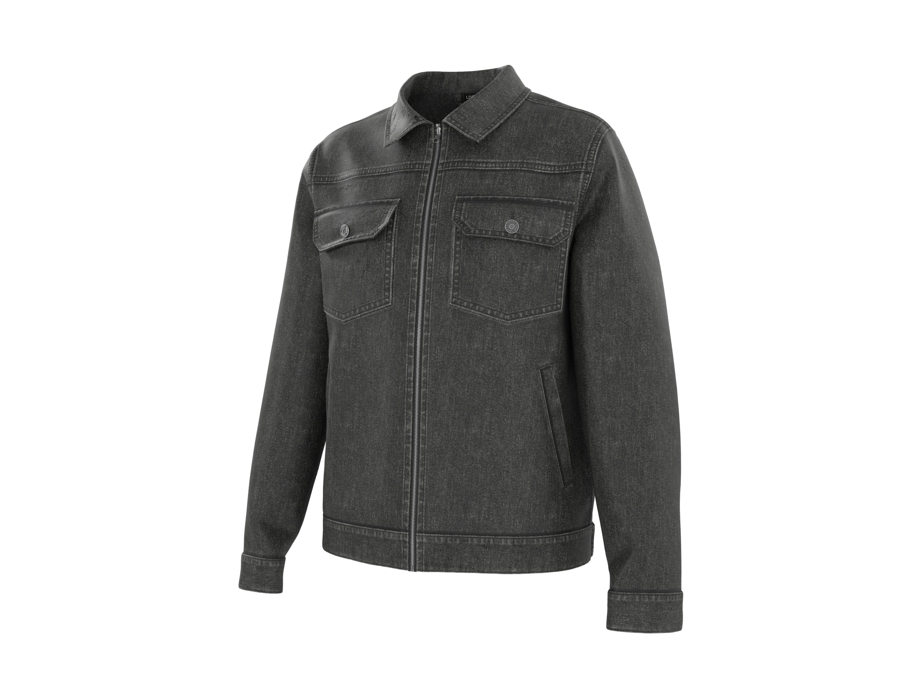 LIVERGY® Pánska rifľová bunda (čierna, L (52/54)) 1