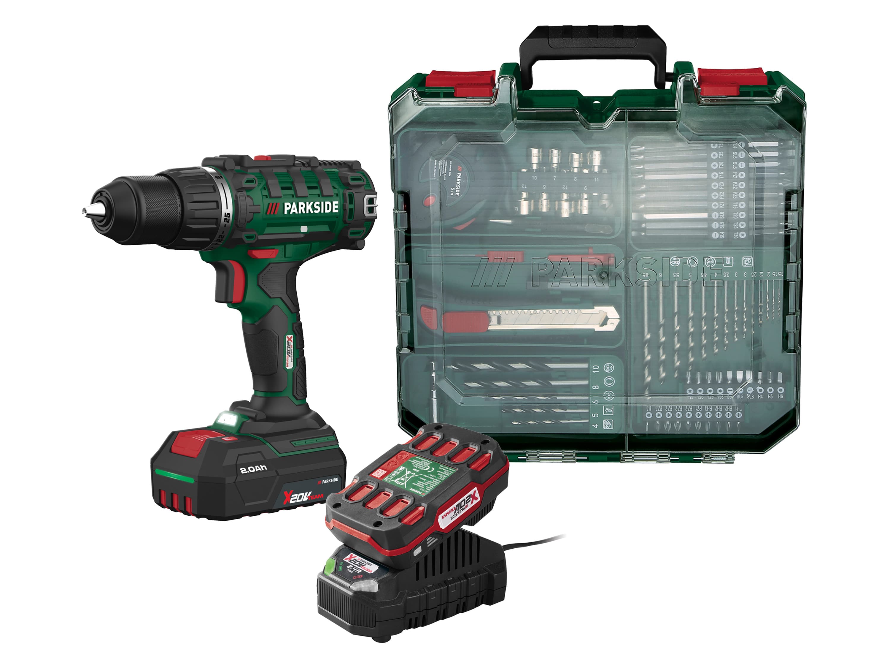 PARKSIDE® Aku vŕtací skrutkovač s príslušenstvom 20 V PABS 20-Li I9 1