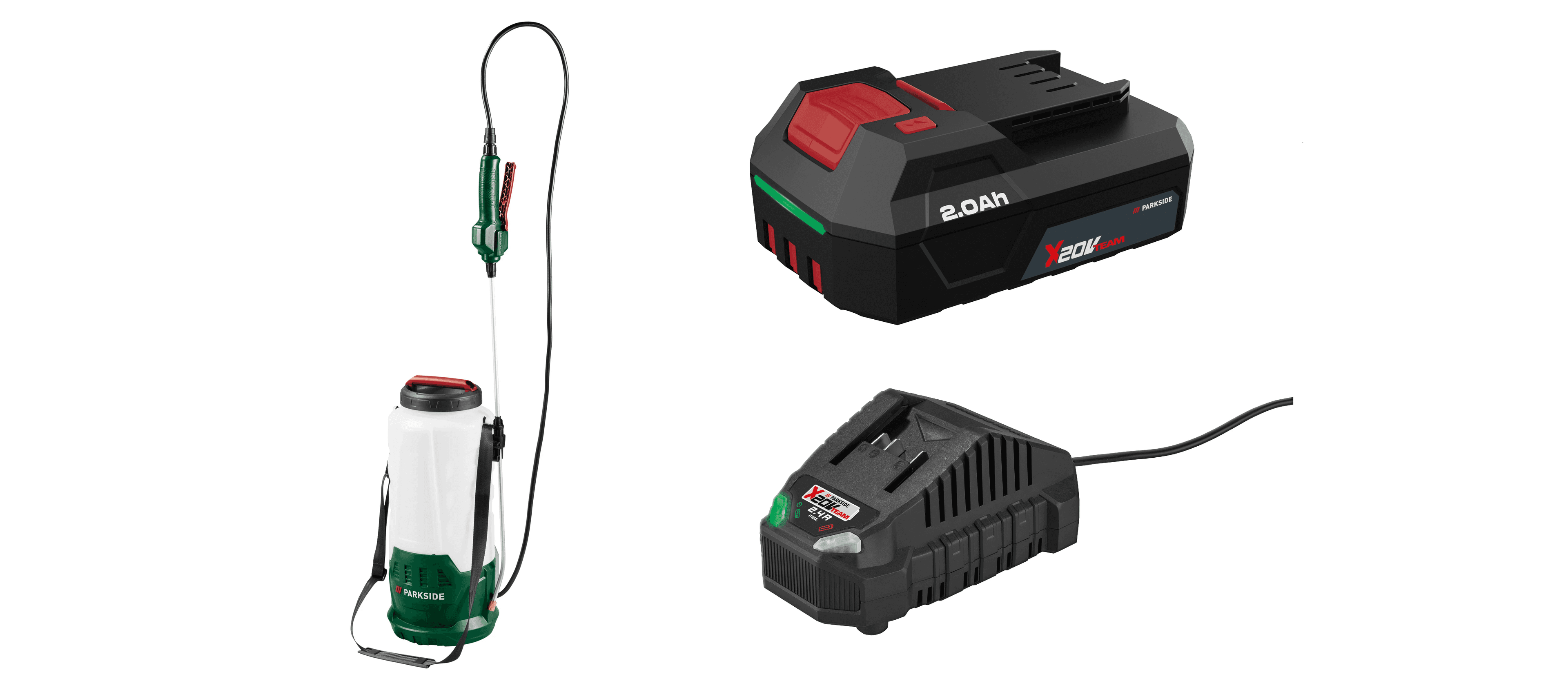 PARKSIDE® Aku tlakový postrekovač PDSA D3 + Akumulátor 20 V/2 Ah PAP 202 A1 + Nabíjačka na akumulátor 20 V/2,4 A PLG 20 C1