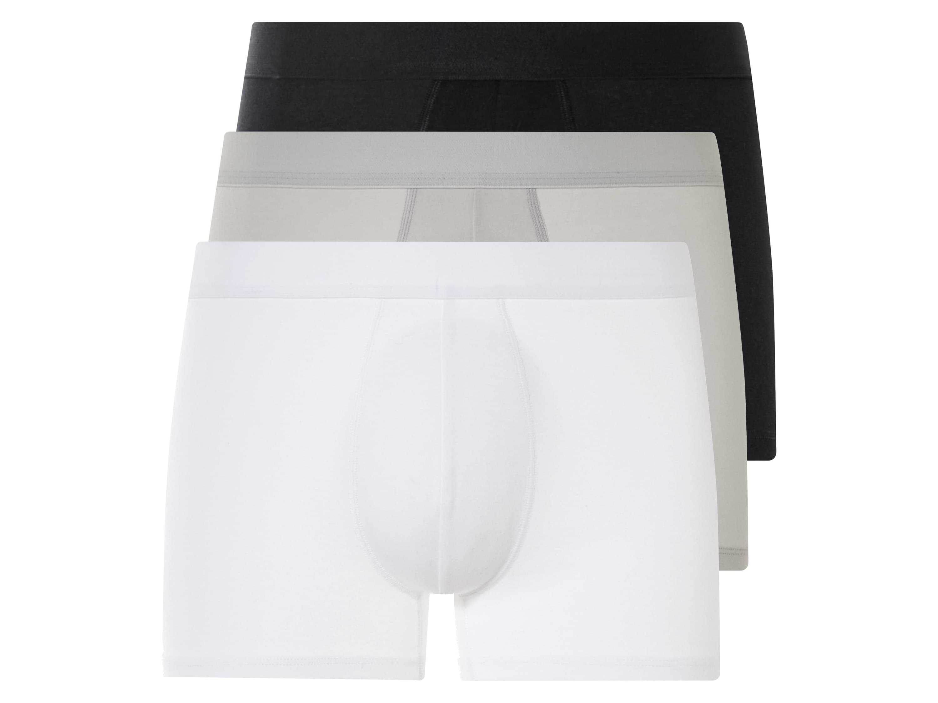 LIVERGY® Pánske boxerky, 3 kusy (čierna/bledosivá/biela, 5/M)