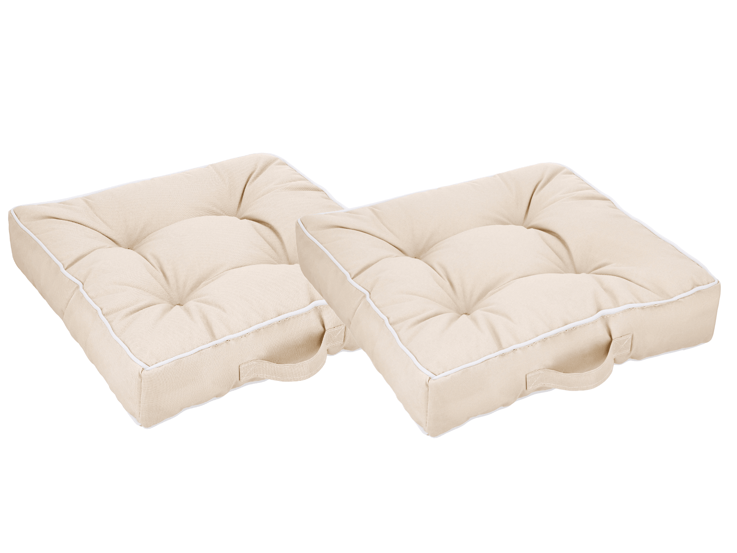 LIVARNO® Podsedák do exteriéru, 39 x 39 x 8 cm, béžový, 2 kusy
