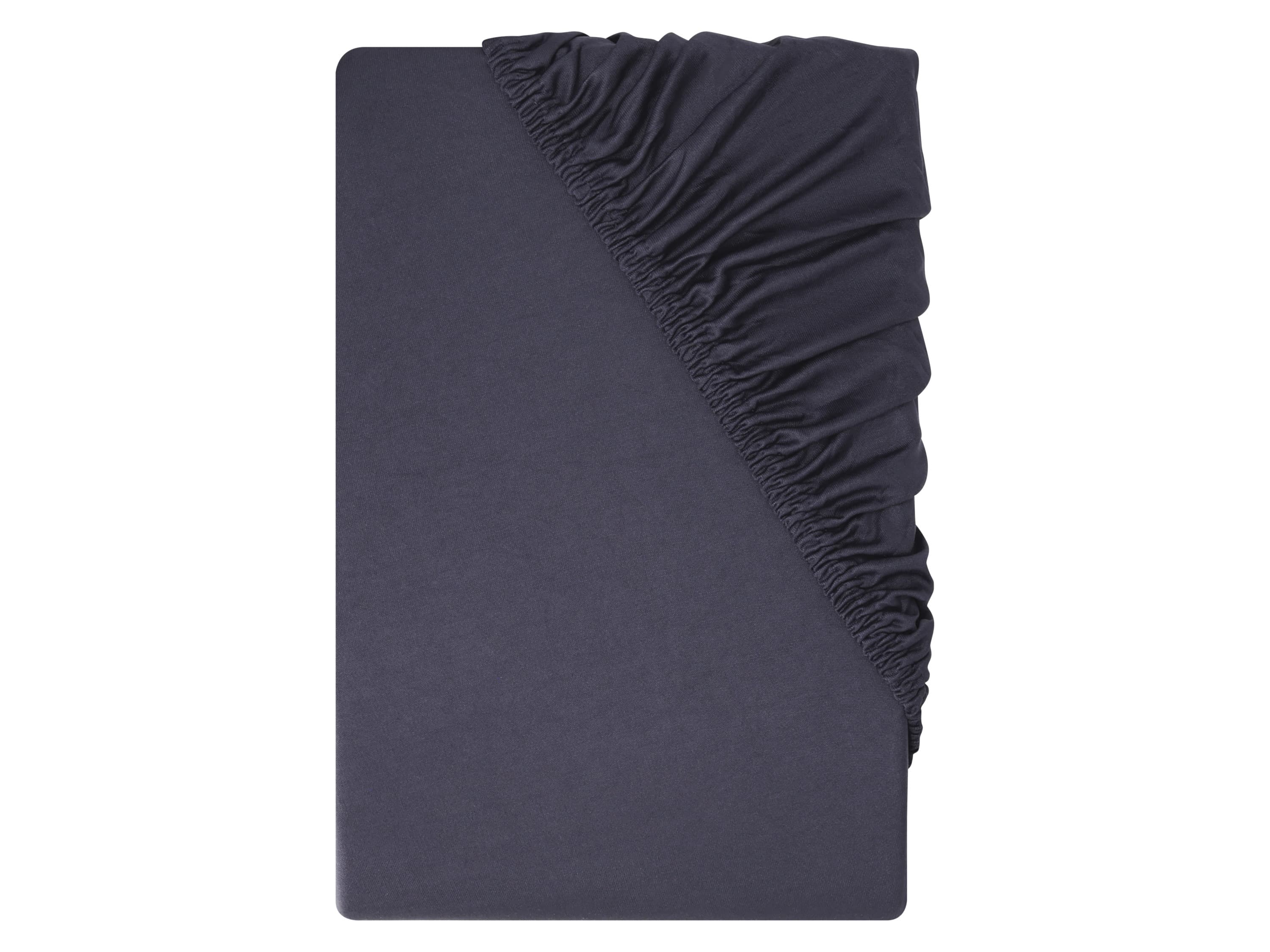 LIVARNO® Napínacia plachta z džersejového mikrovlákna, 90 – 100 x 200 cm (tmavomodrá)