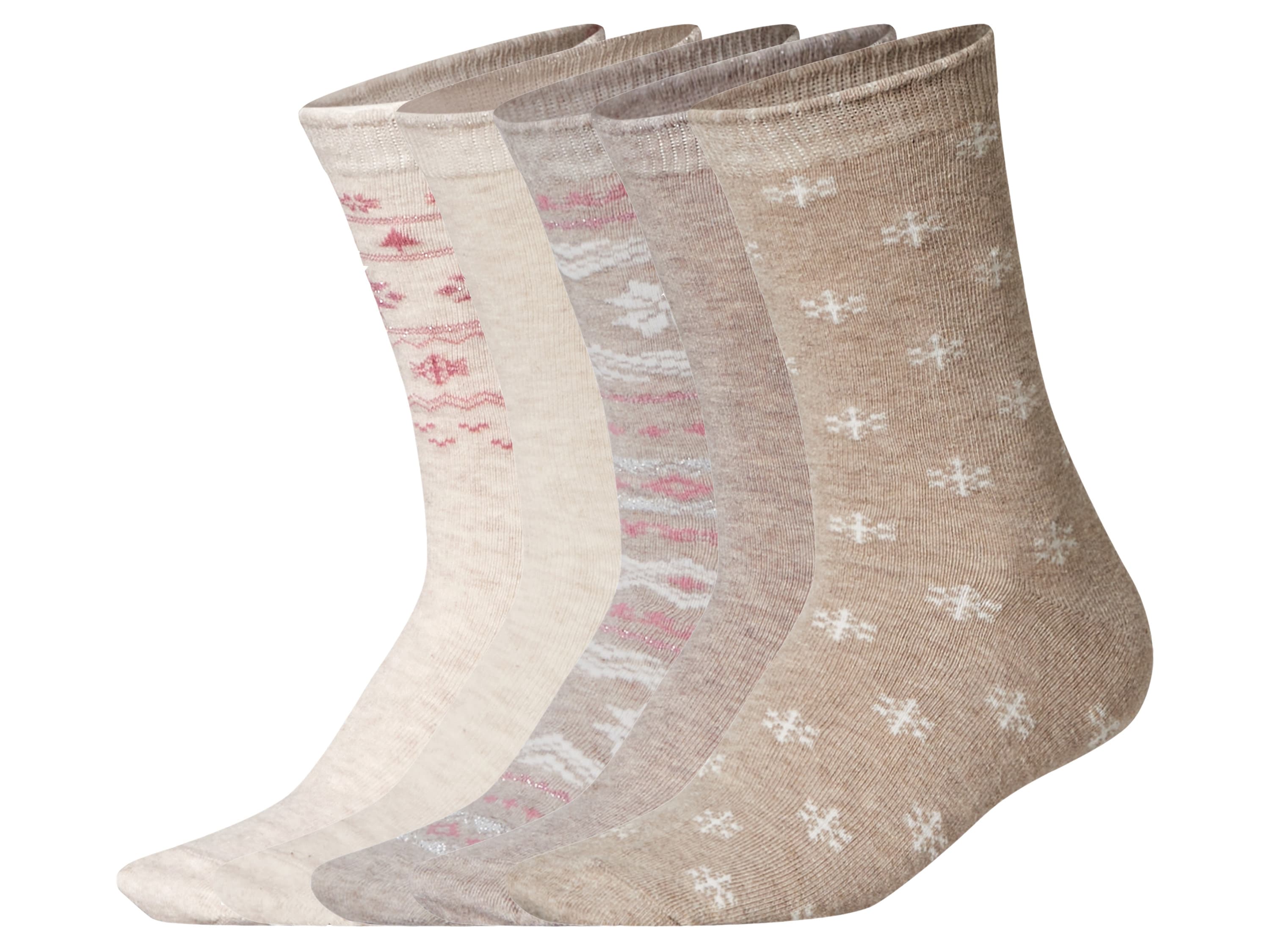 esmara® Dámske ponožky, 5 párov (sivá/béžová, 35/38)