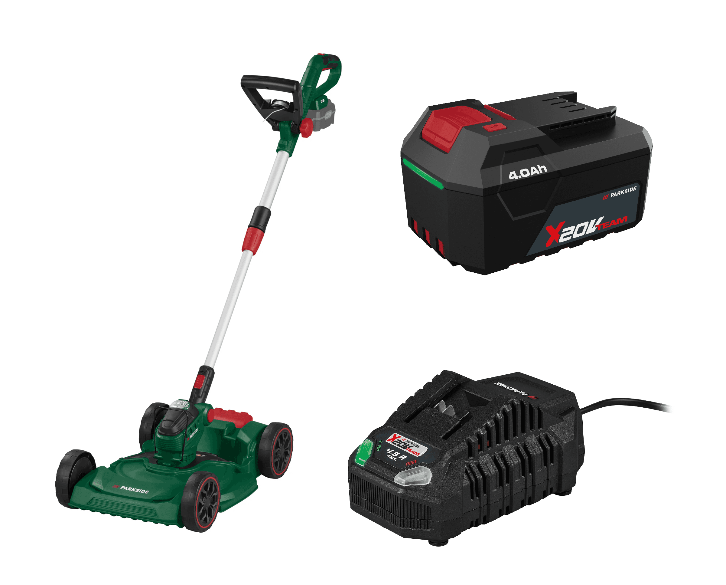 PARKSIDE® Aku multivyžínač 20 V PAMT 20-Li A1 3 v 1 + Rýchlonabíjačka akumulátora 20 V/4,5 A + Akumulátor 20 V/4 Ah