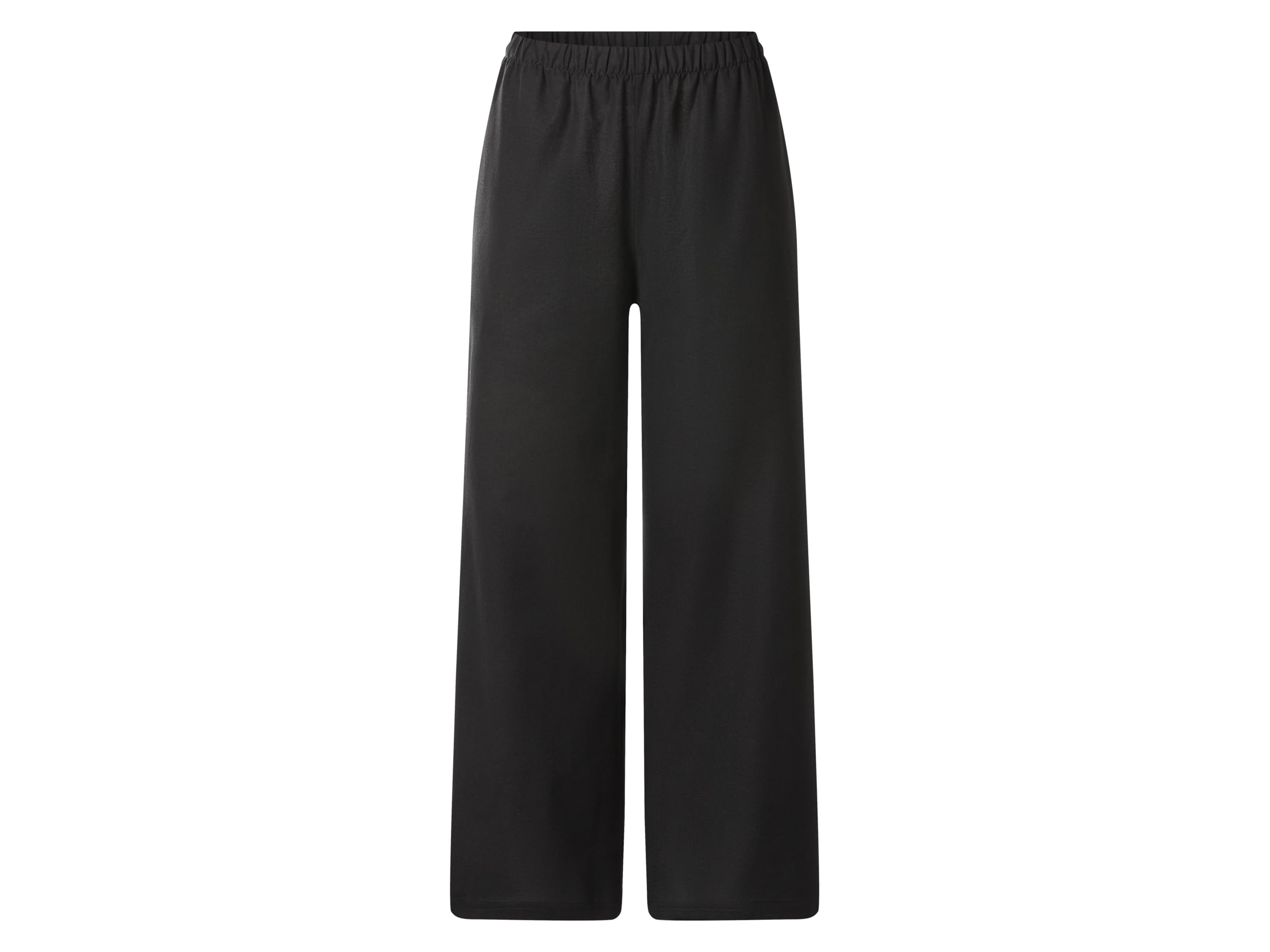 ESMARA® Dámske nohavice Wide Leg s ľanom Premium (čierna, M (40/42)) 1