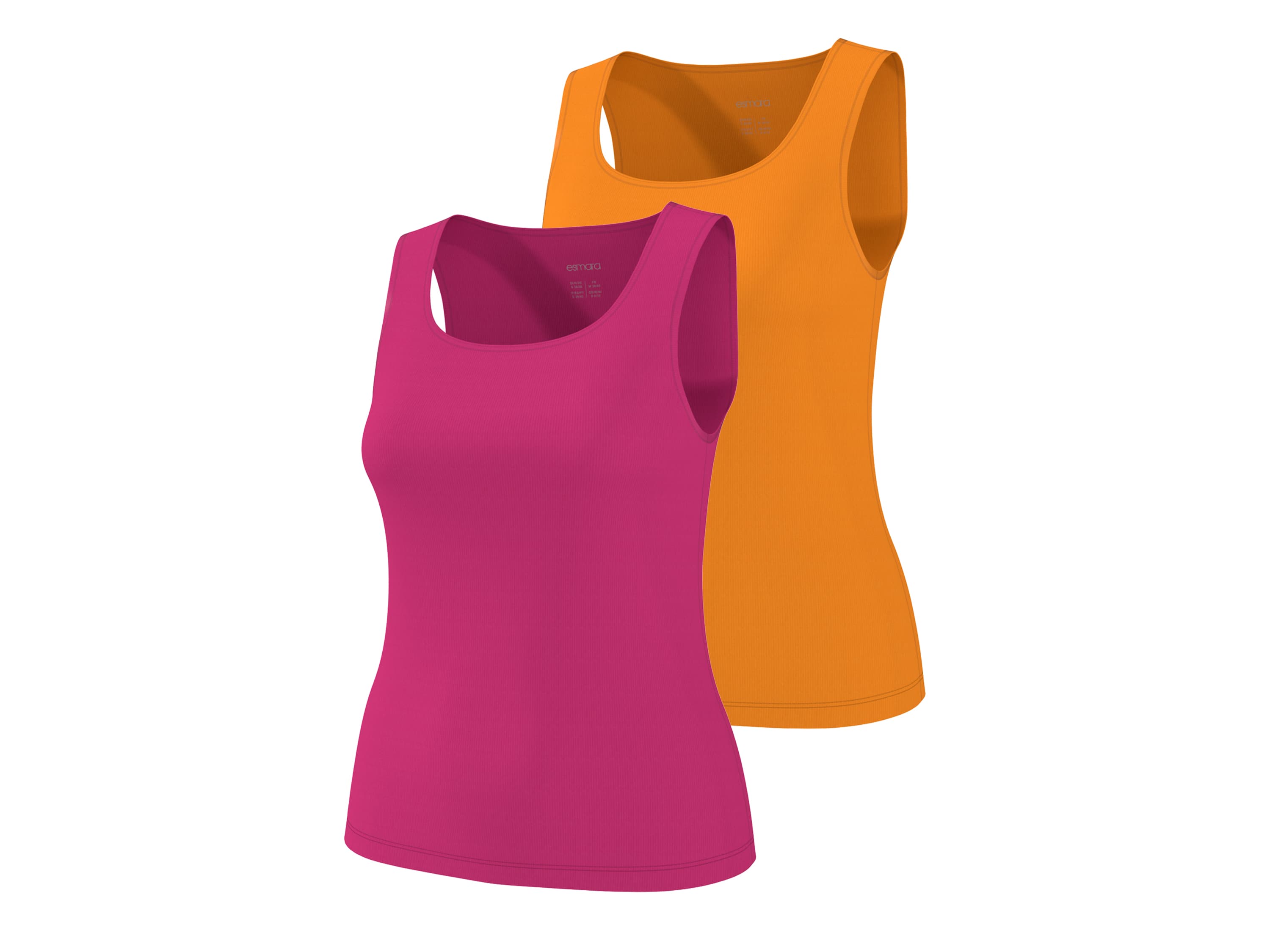 ESMARA® Dámsky rebrovaný top, 2 kusy (ružová/oranžová, M (40/42)) 1