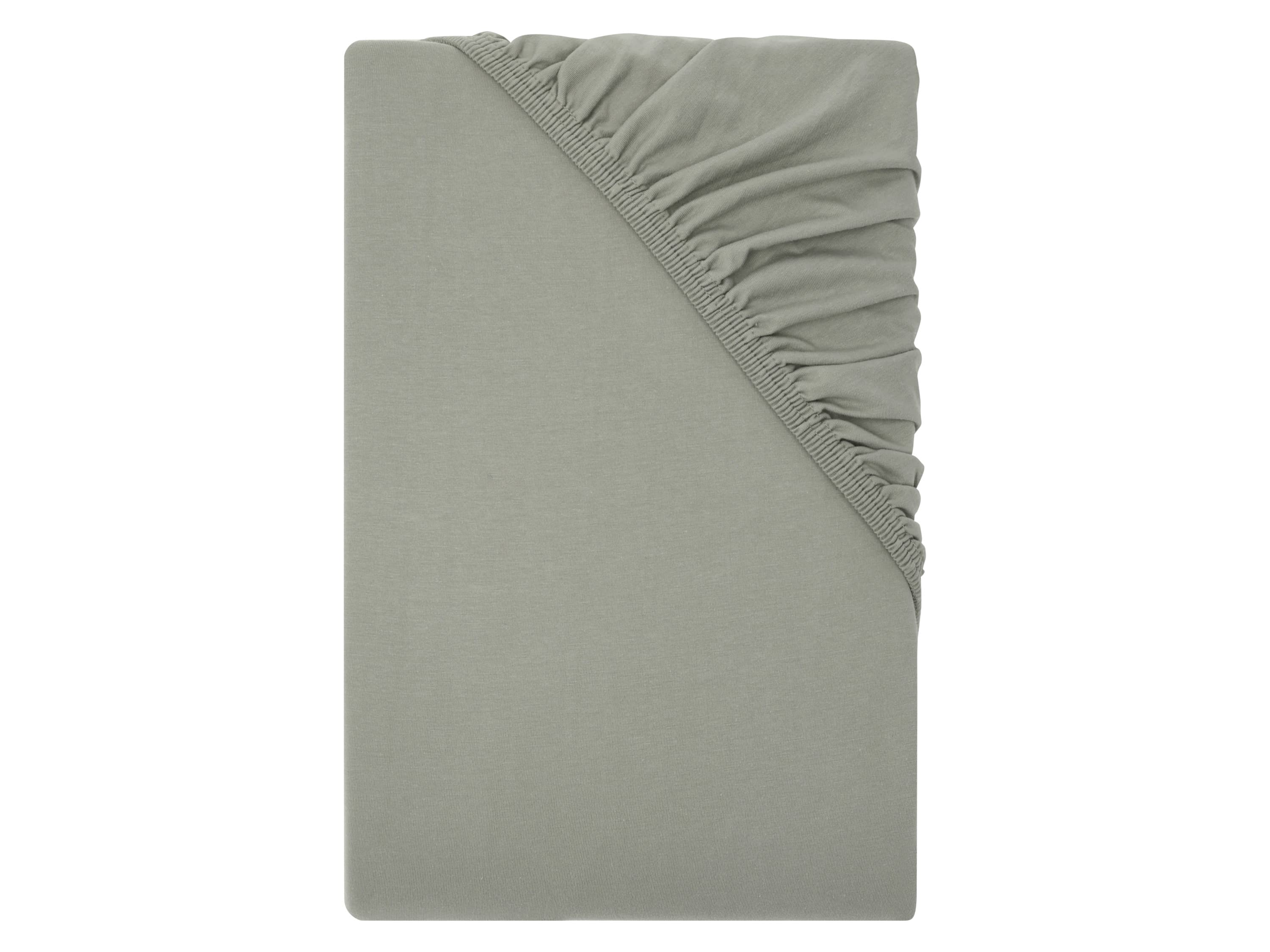 LIVARNO® Napínacia džersejová plachta, 140 – 160 x 200 x 25 cm (olivová)