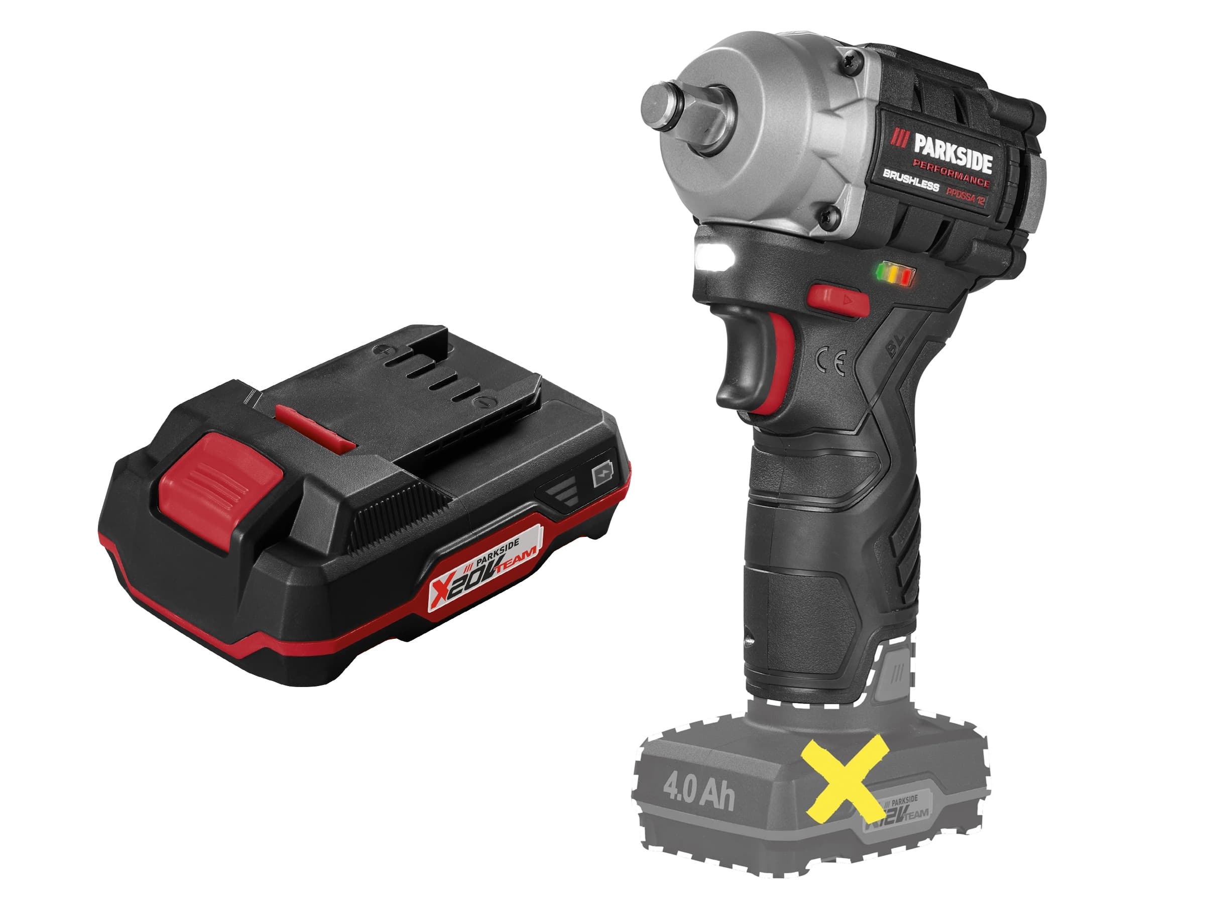PARKSIDE PERFORMANCE® Aku rázový uťahovák PPDSSA 12 A1 + Akumulátor 20 V 2 Ah 1