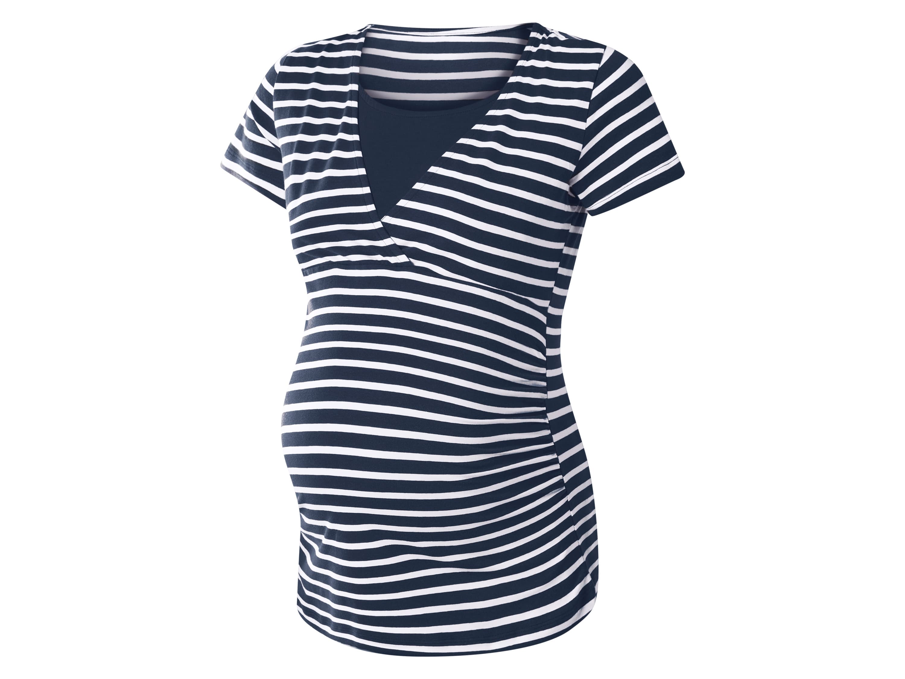 esmara® Dámske tehotenské tričko (pruhy/navy modrá, S (36/38))
