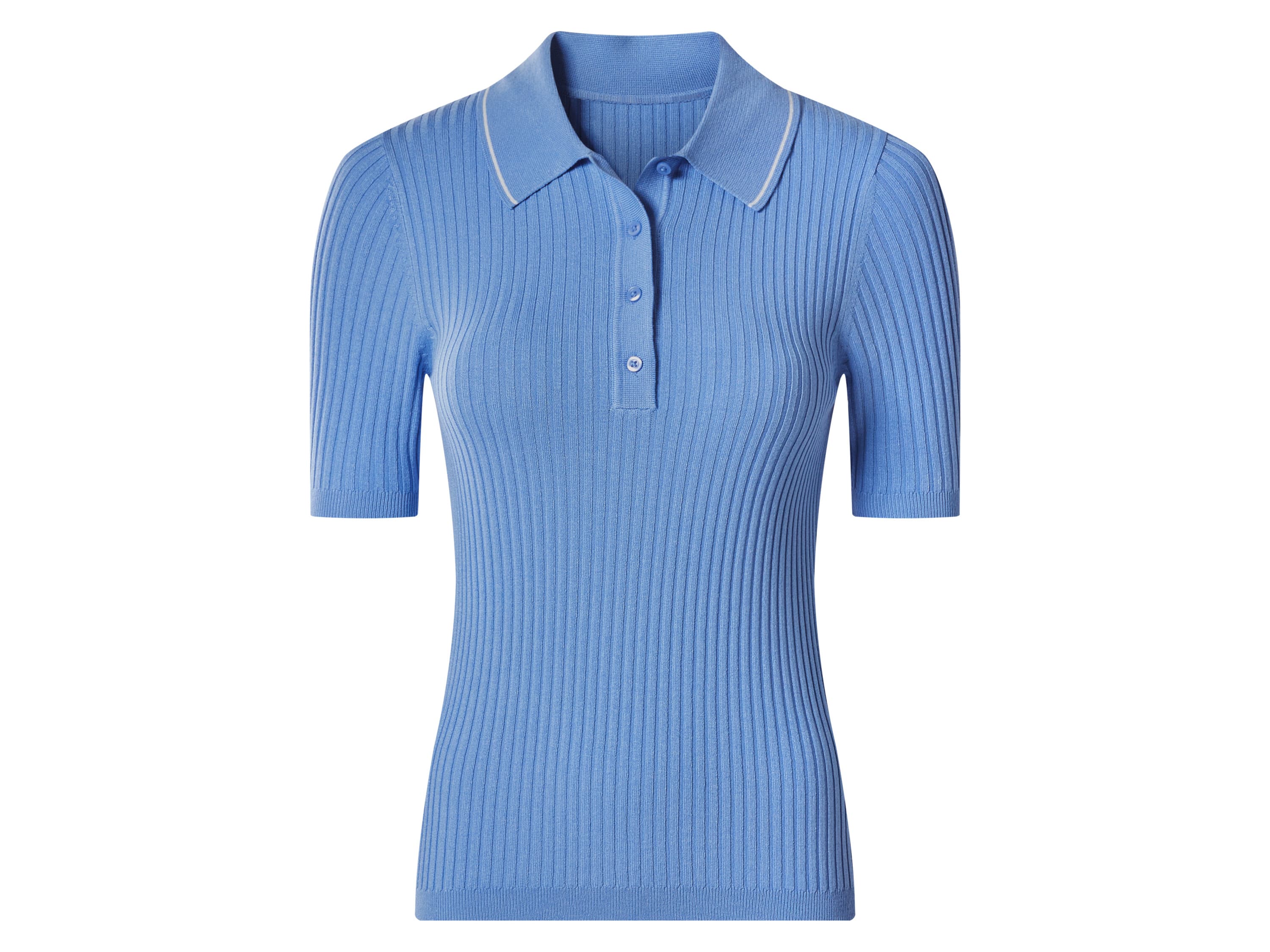 esmara® Dámske rebrované polotričko (modrá, M (40/42))