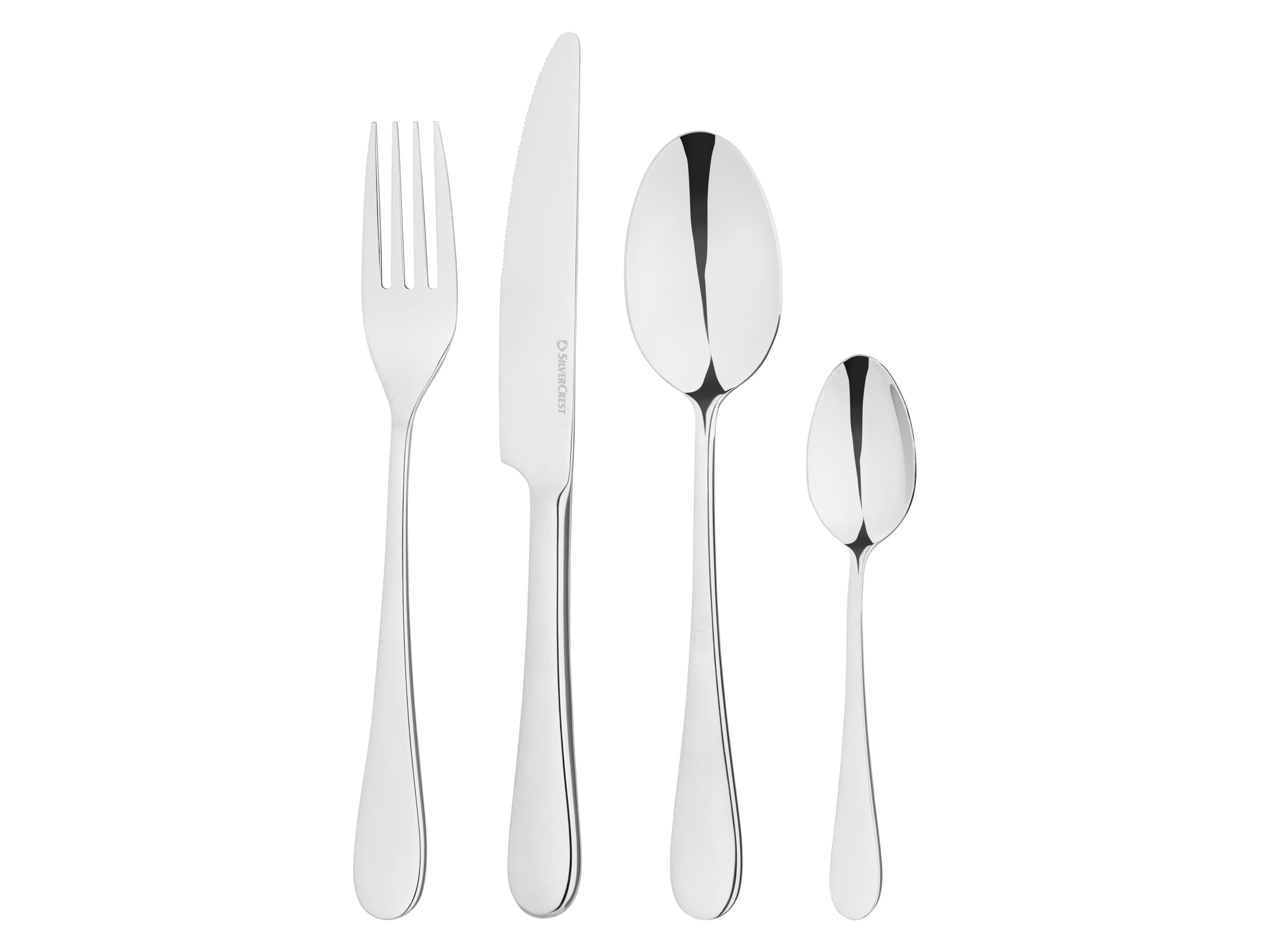 SILVERCREST® Príbor z ušľachtilej ocele, leštený, 24-dielna súprava (klasický)