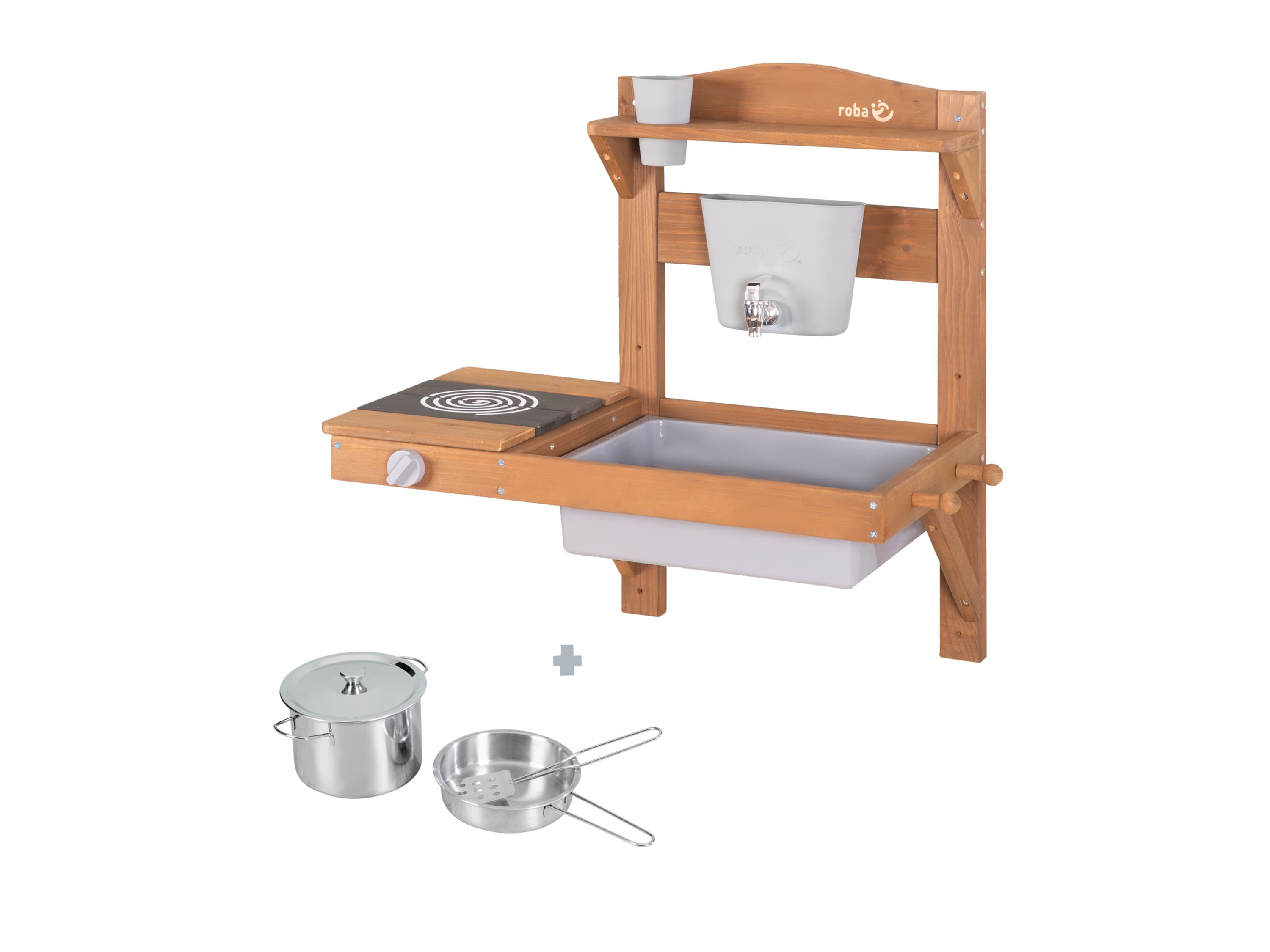 ROBA Závesná záhradná kuchynka (s príslušenstvom, teak) 1