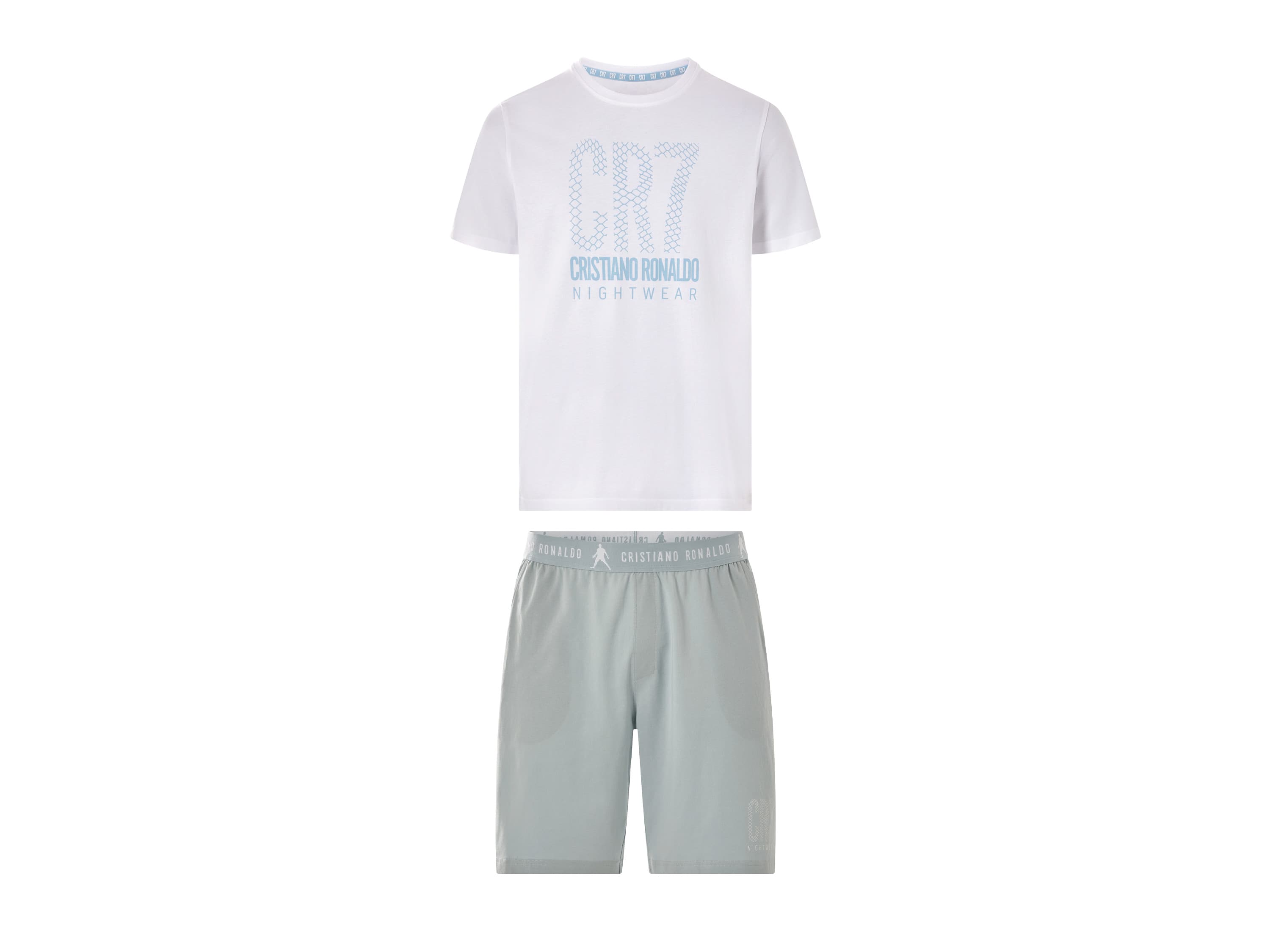 CR7 Pánske krátke pyžamo (biela, M) 1