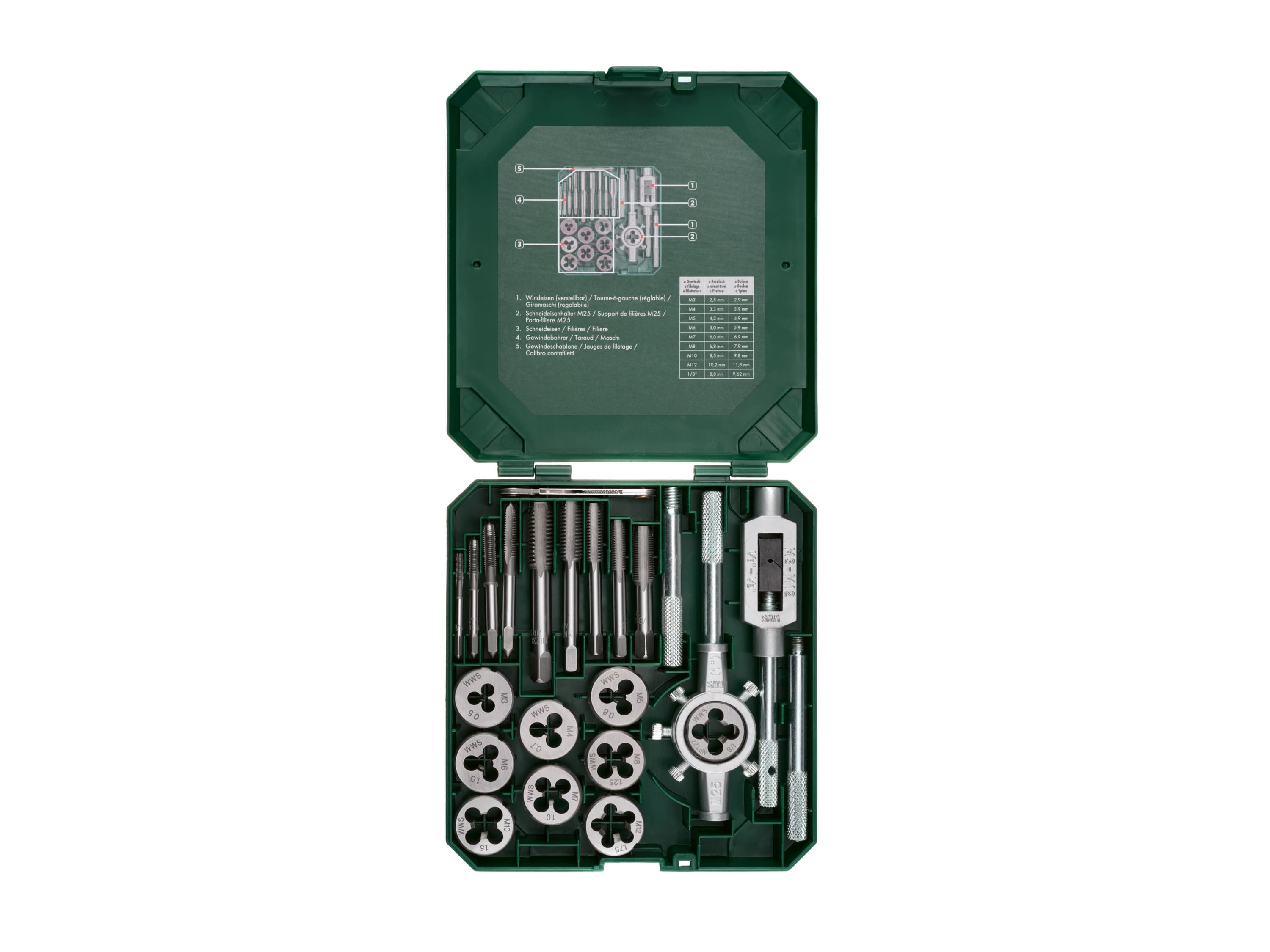 PARKSIDE® Súprava závitových vrtákov/rezačov závitov 1