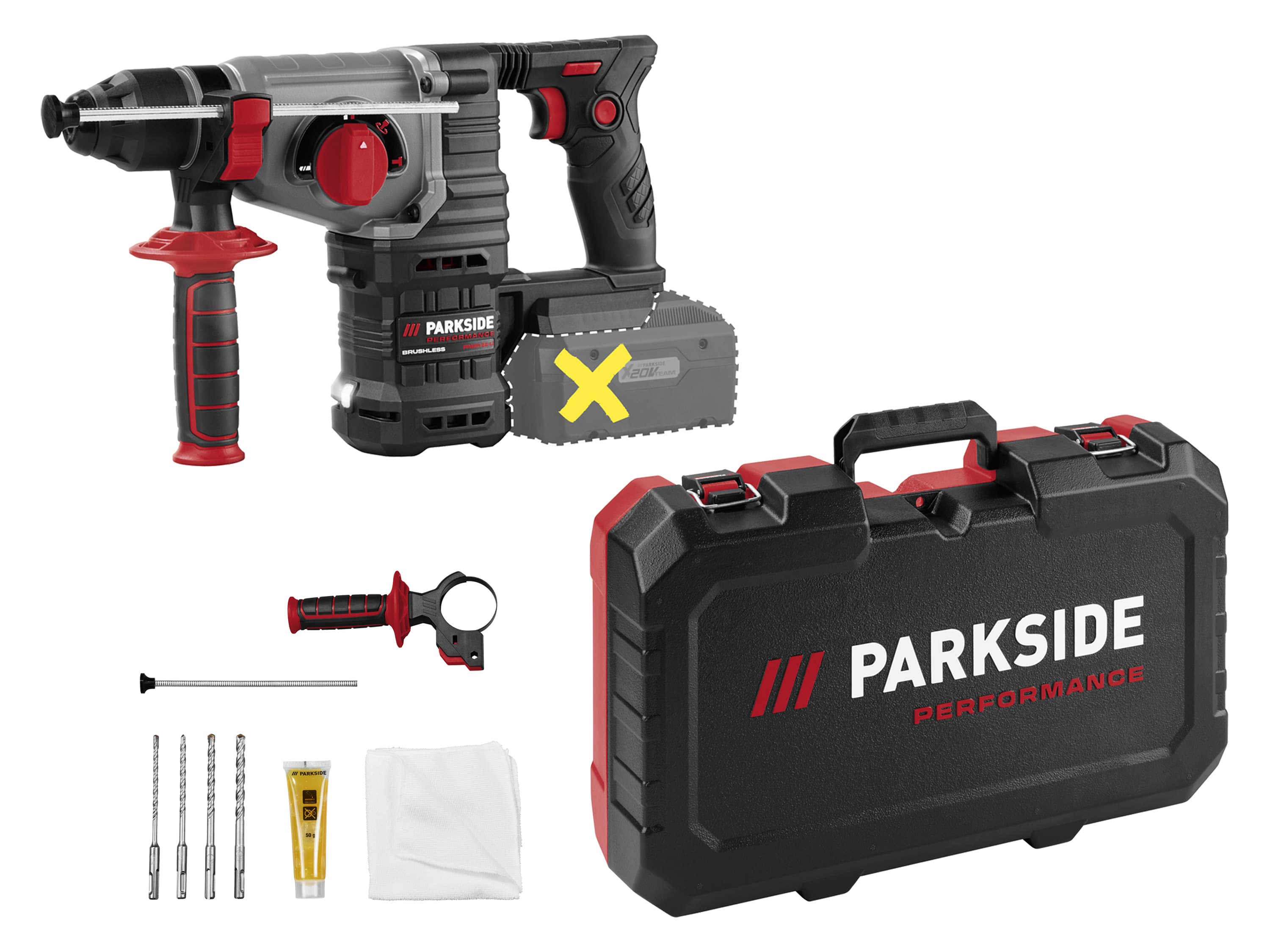 PARKSIDE PERFORMANCE® Aku kombinované kladivo PPAKH 20-Li A1 – bez akumulátora