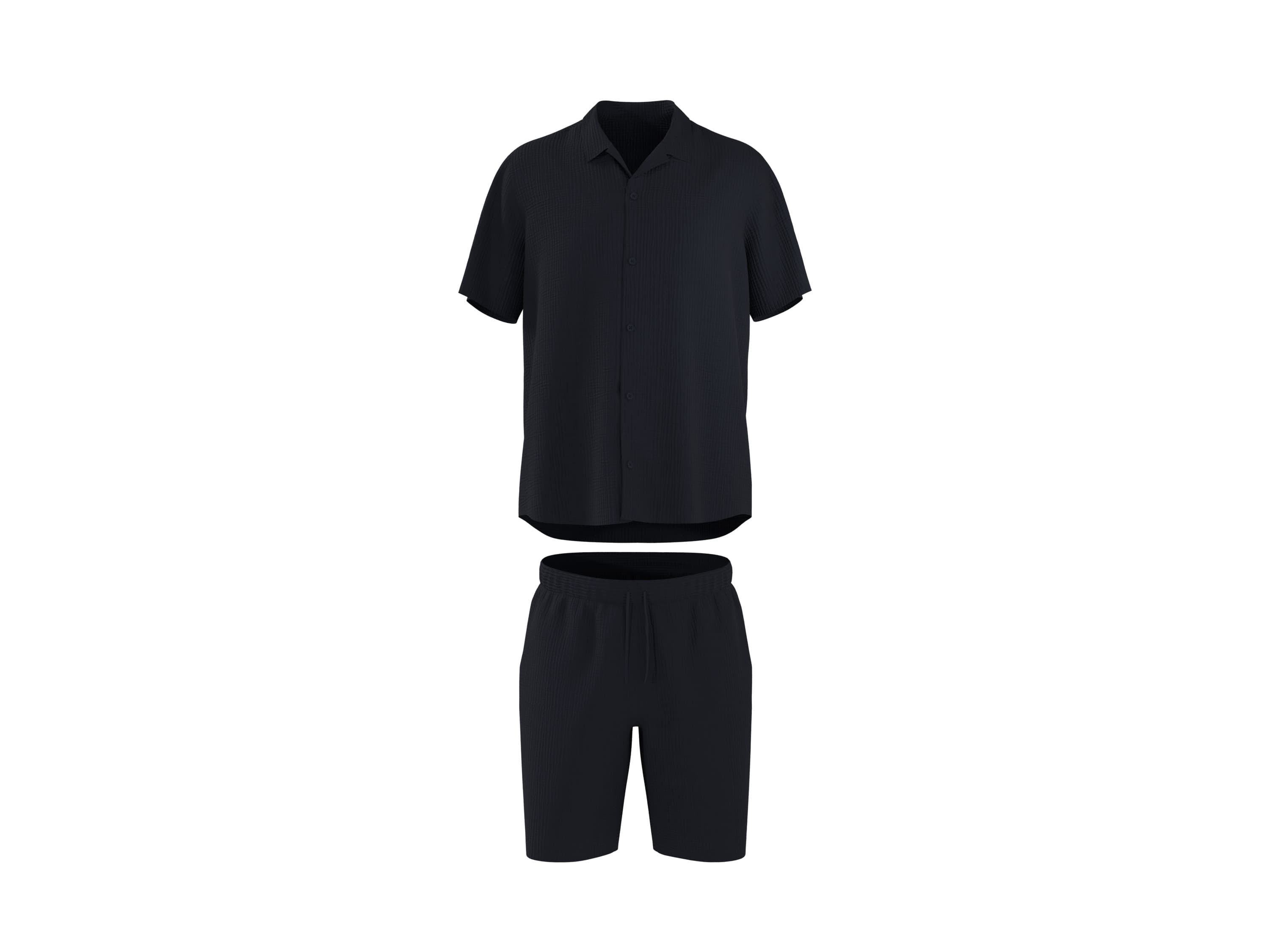 ESMARA MEN Pánske mušelínové krátke pyžamo (navy modrá, M (48/50)) 1