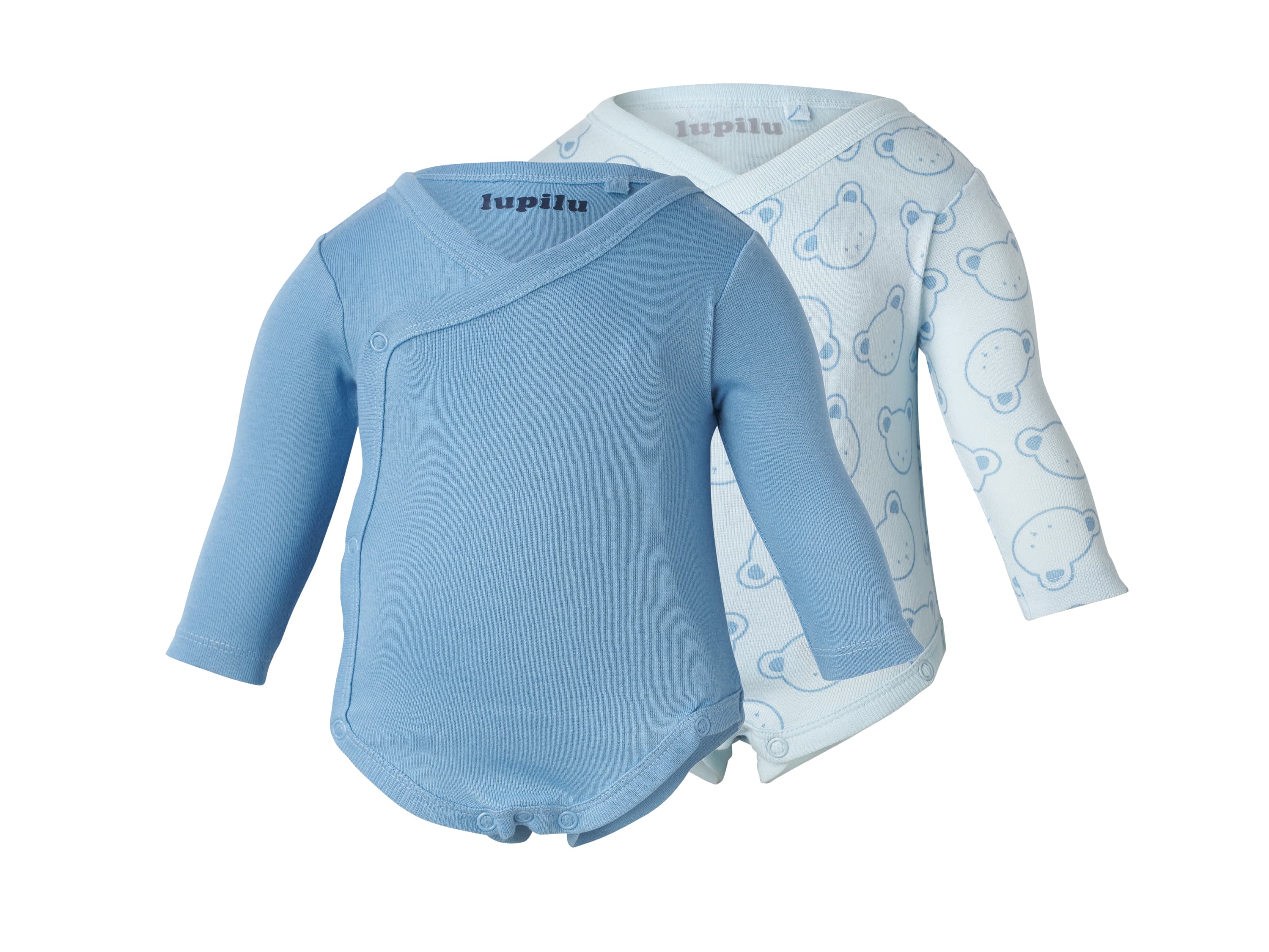 LUPILU® Zavinovacie body pre bábätká, 2 kusy (modrá, 62/68)