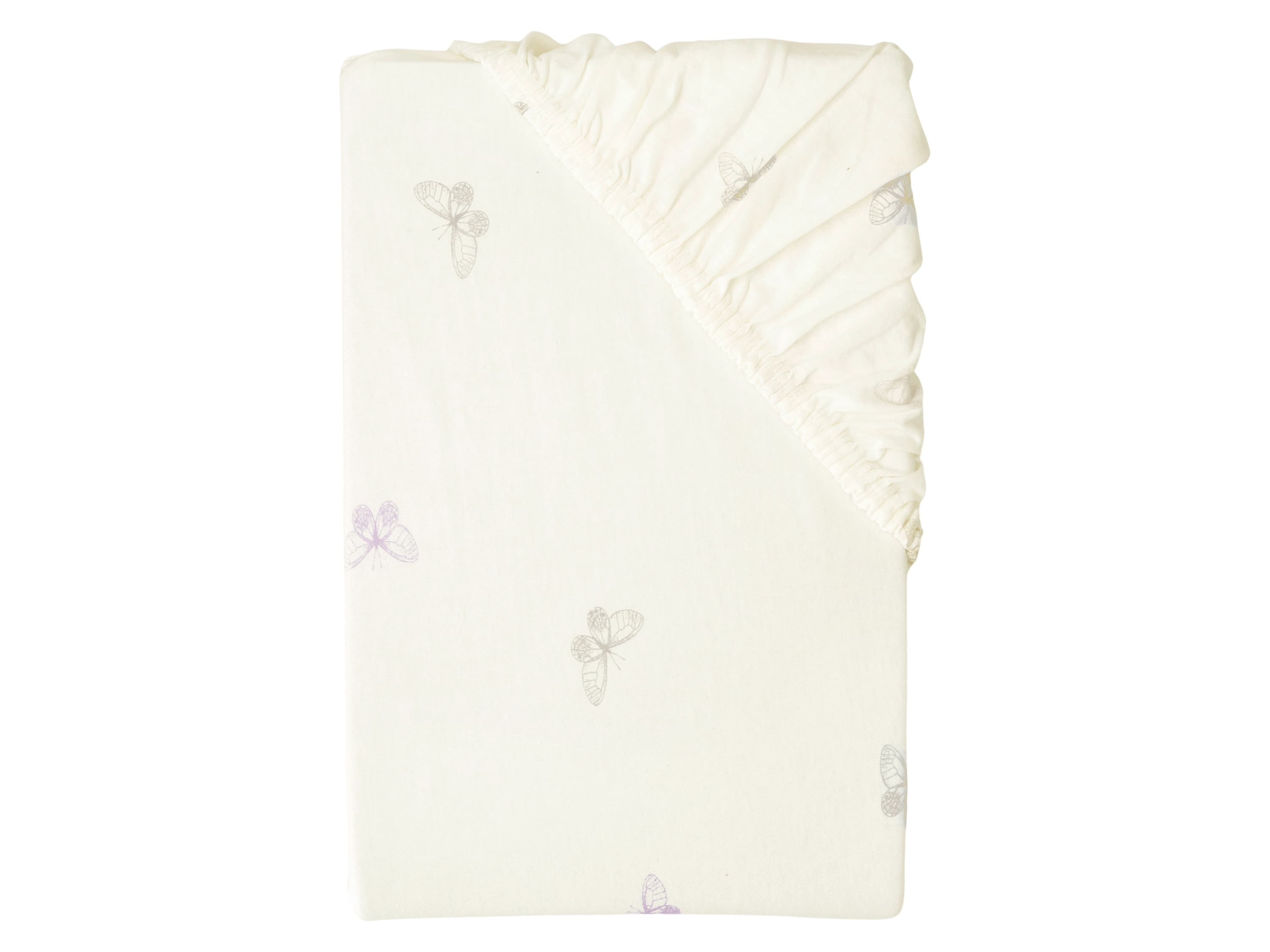 LIVARNO® Napínacia džersejová plachta, 90-100 x 200 cm (motýľ/biela)